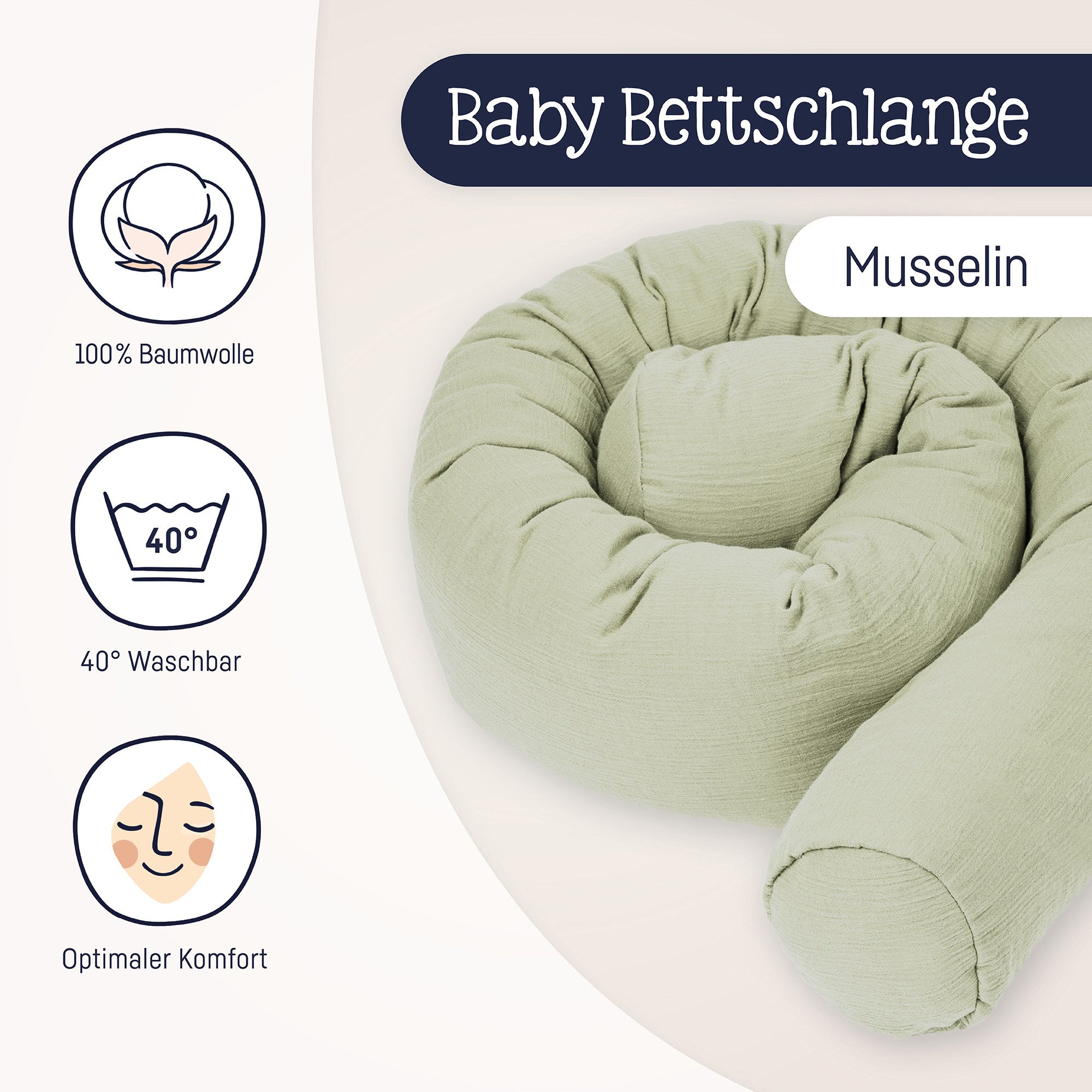 Julius Zöllner Nestchenschlange Musselin, Made in Germany