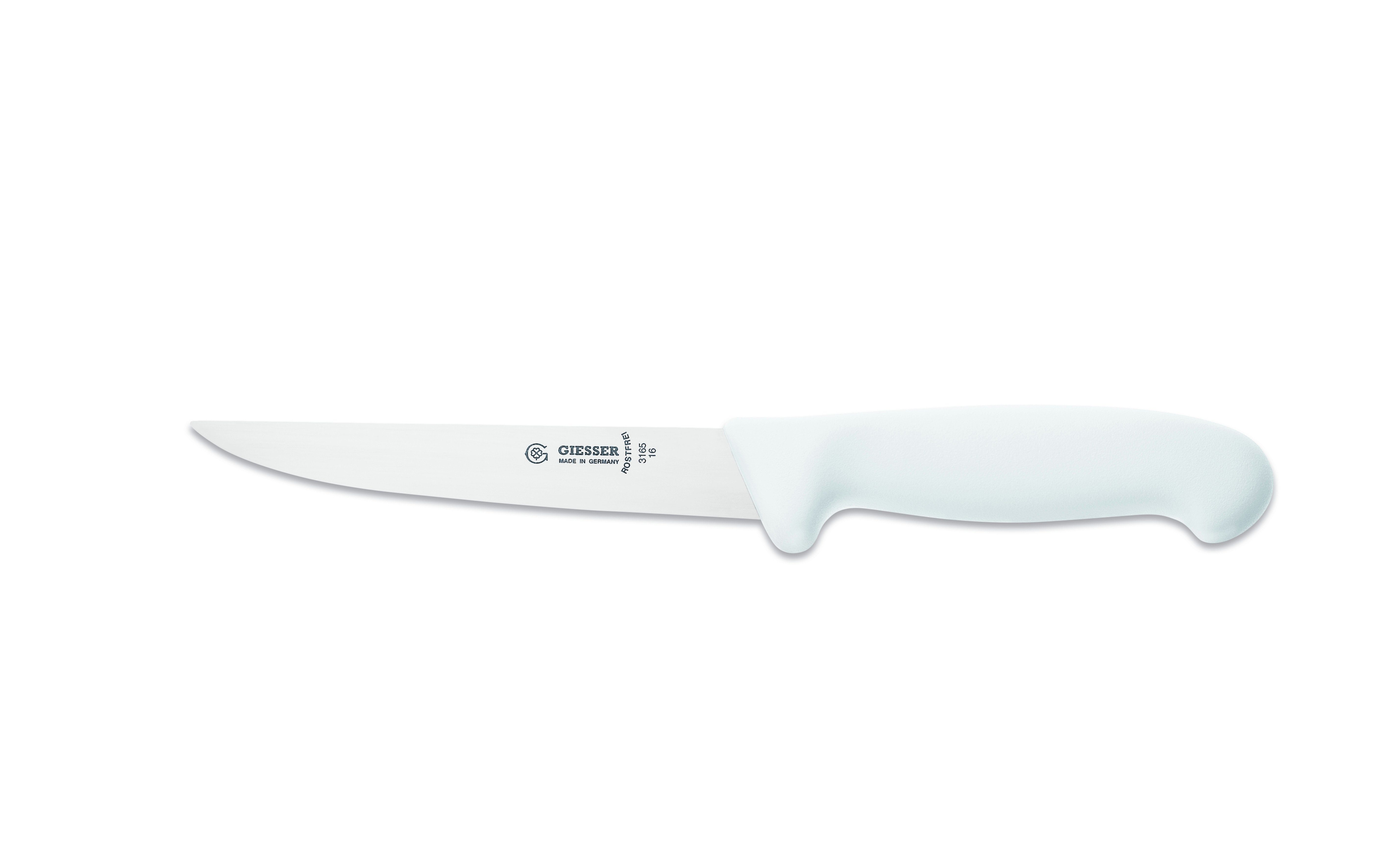 Giesser Messer Ausbeinmesser Variante 3165 12/14/16/18, gerade Klinge, stark, scharf Weiß