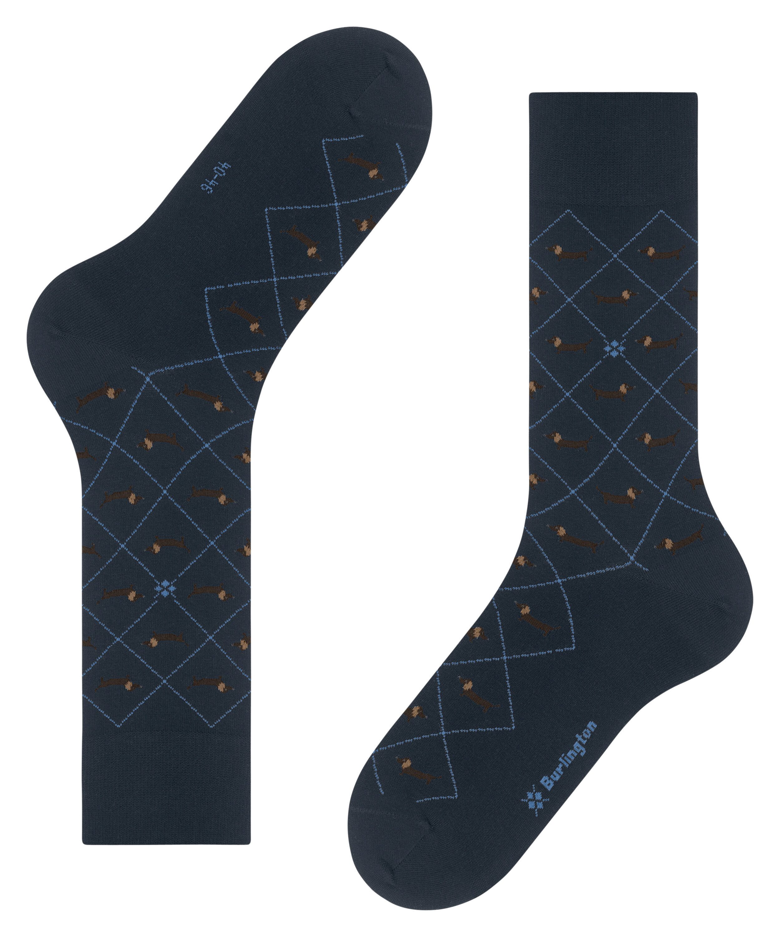 Burlington Socken Dachshund Socken (1-Paar) mit Argyle-Muster & All-Over Motiven