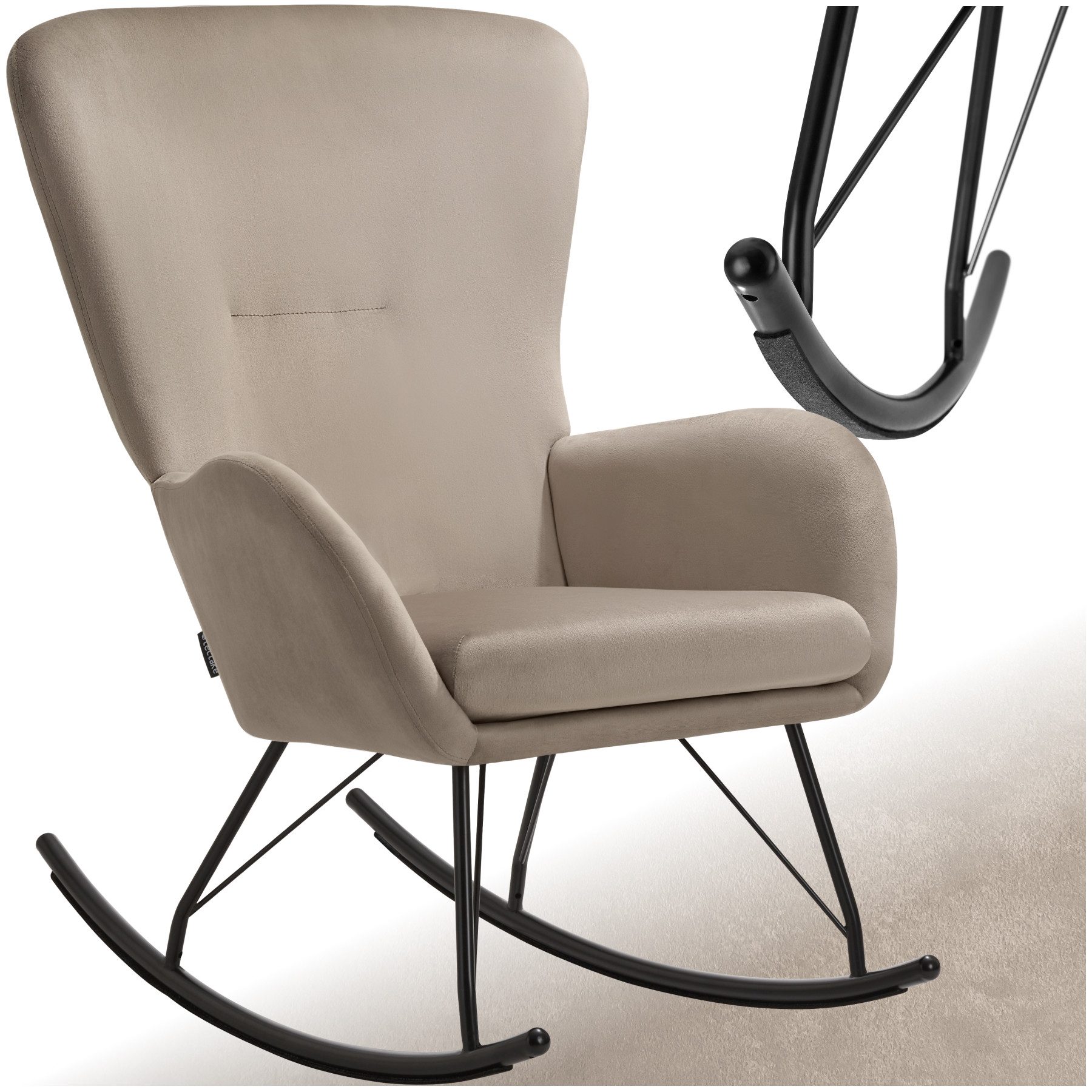 tectake Schaukelstuhl Relaxsessel Swing mit Stahlkufen günstig online kaufen