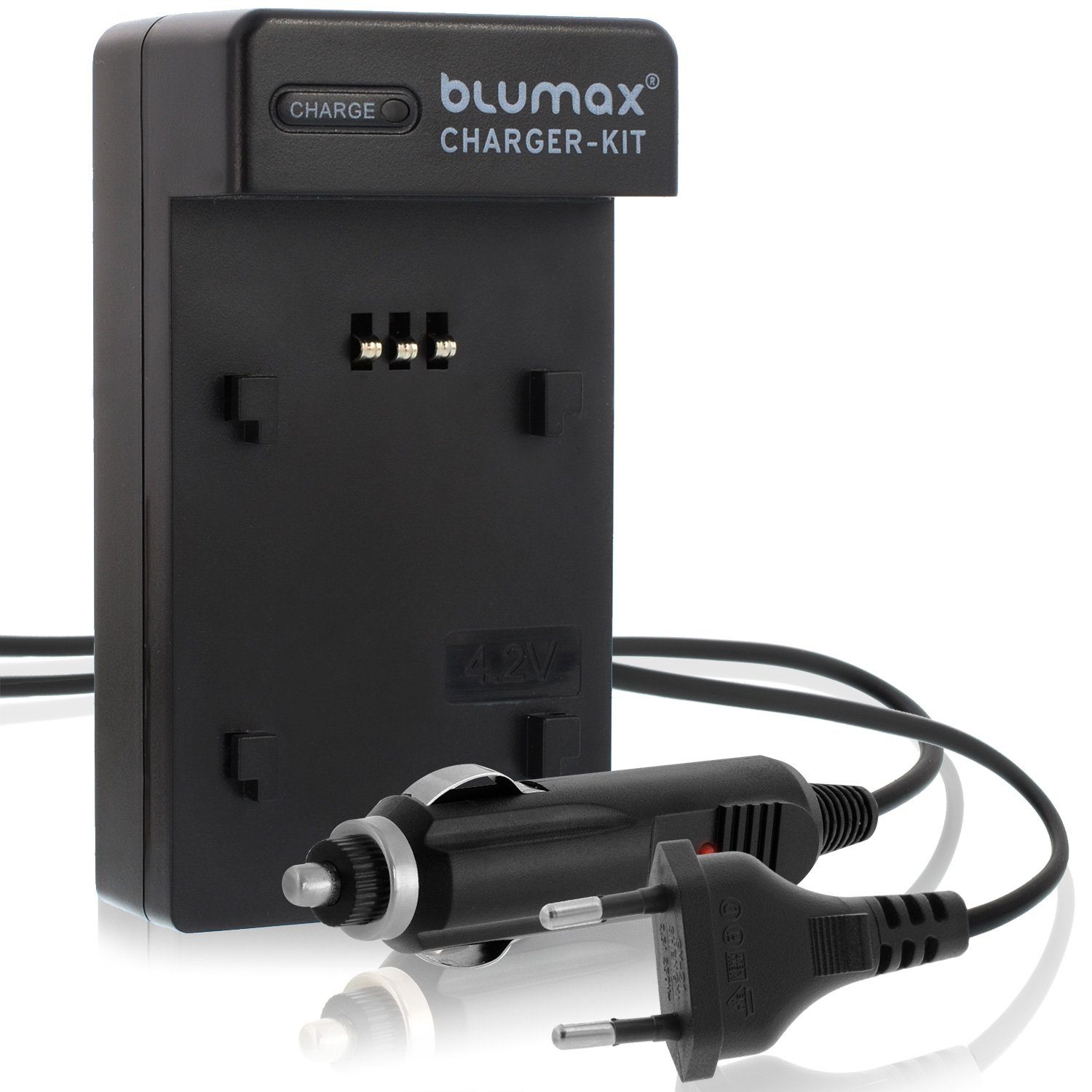 Blumax Ladegerät für Minolta NP-900 DiMAGE E40, DiMAGE E50 Kamera-Akku