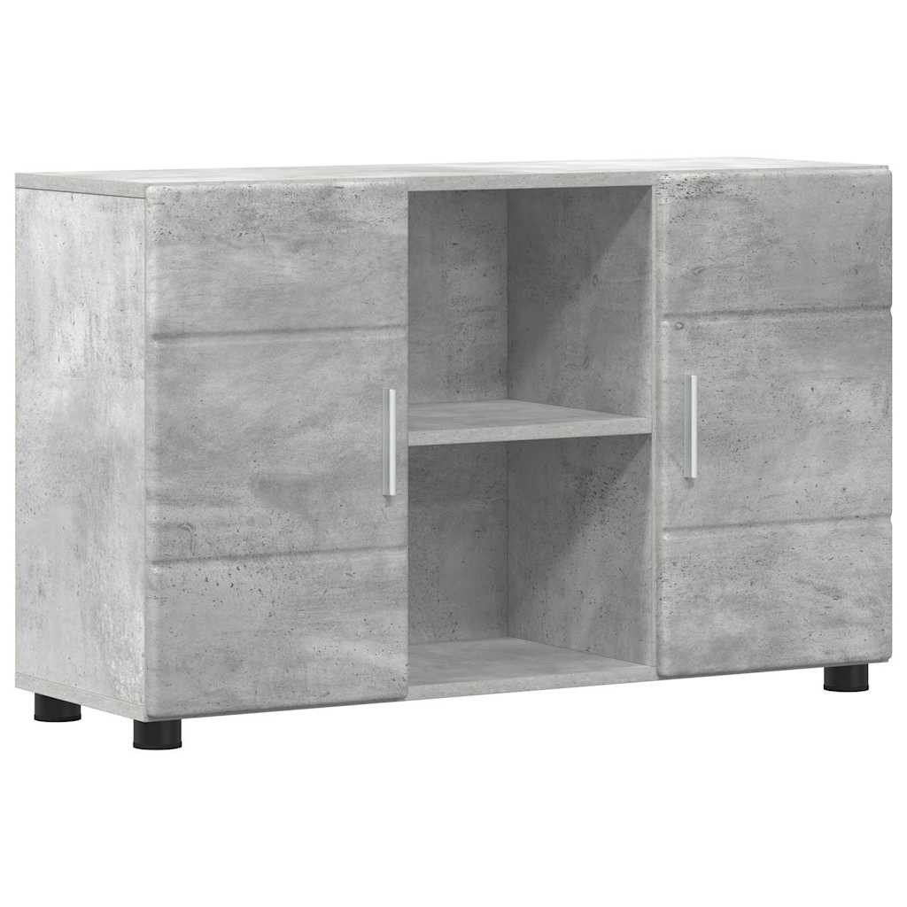 vidaXL Wohnzimmer-Set Sideboard FLORIN 88,5 x 30,5 x 55,5 cm Beton Grau Holzwerkstoff, (1-St)