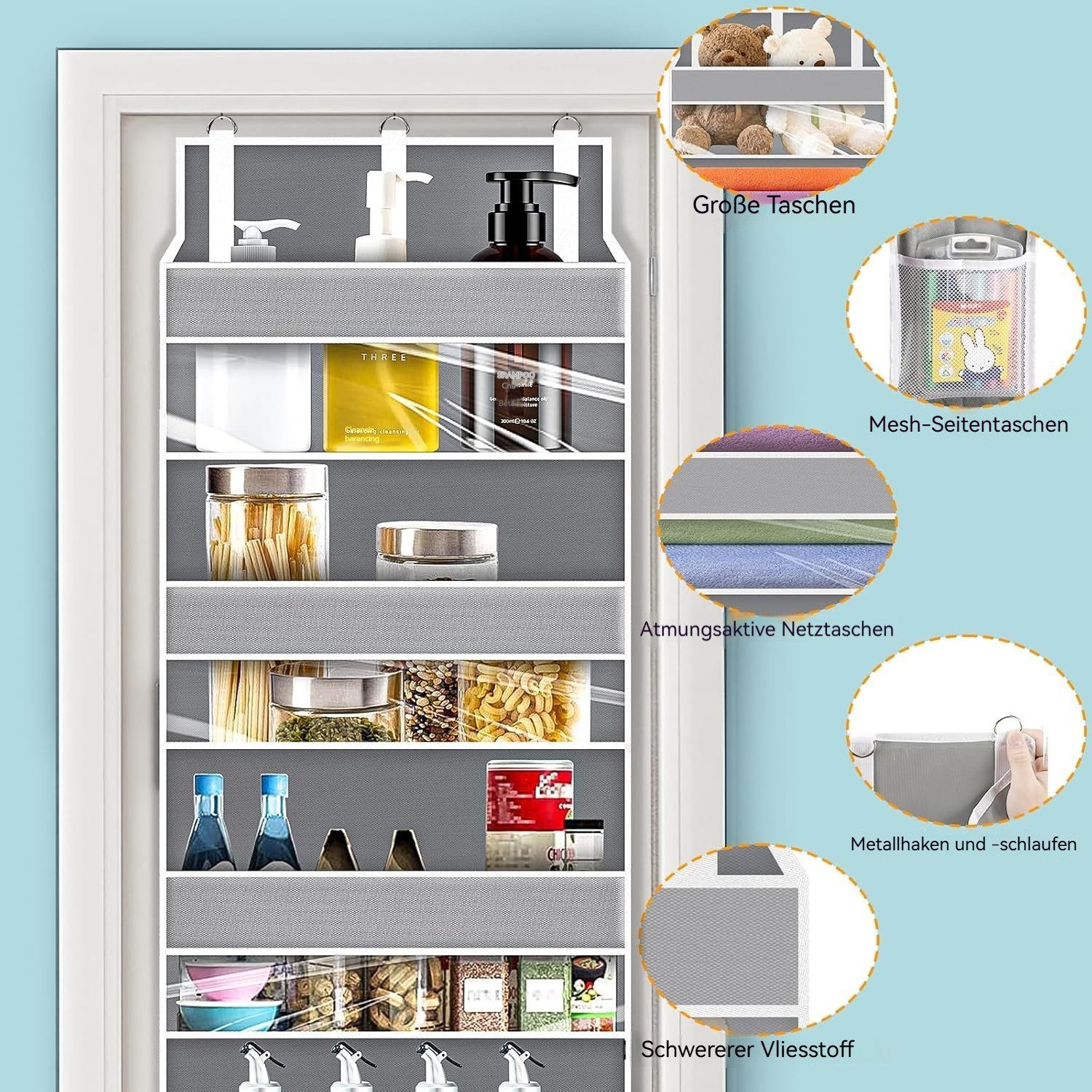 BlingBin Türregal Türorganizer Hängeorganizer mit 5 Fächern, Türregal zum E günstig online kaufen