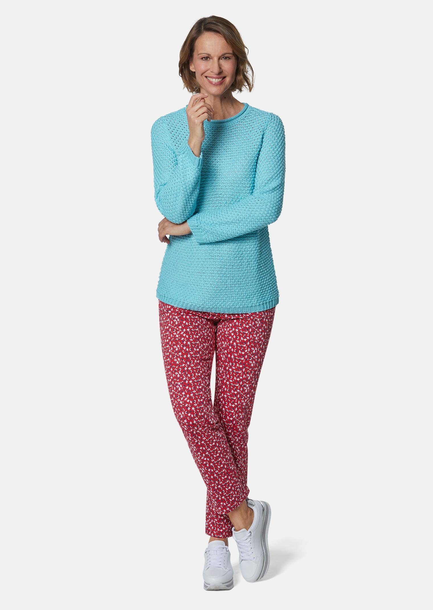 GOLDNER Strickpullover Kurzgröße: Pullover mit schönem Ajourmuster