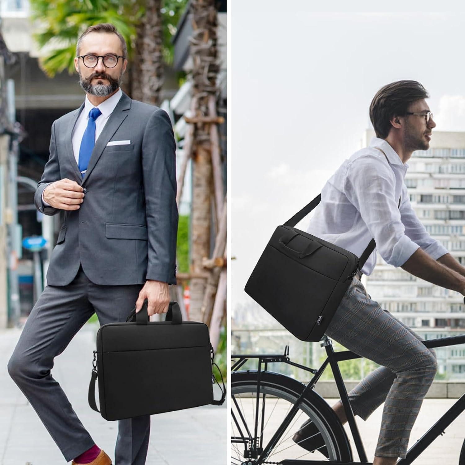 LuxusKollektion Laptoptasche Laptoptasche 17,3 Zoll Schultertasche Stoßfest Wasserdicht Schwarz