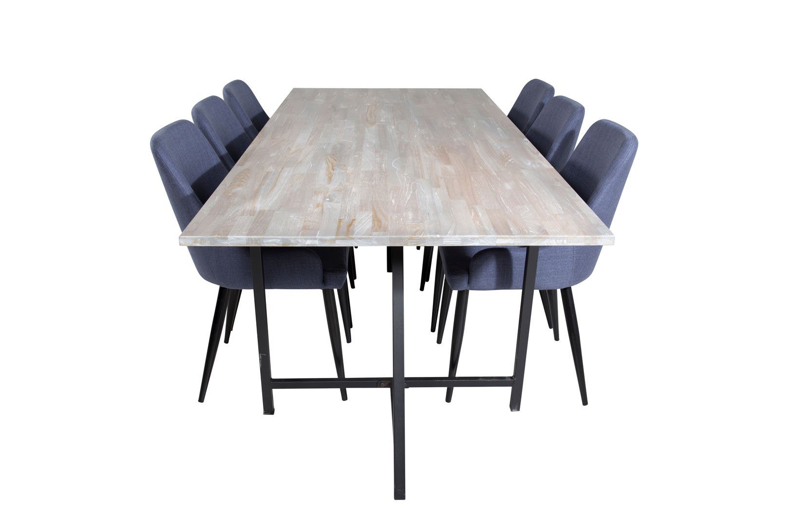 ebuy24 Essgruppe Jepara Esstisch Esszimm, Essgruppe Plaza Teak (7-tlg) Blau und 6