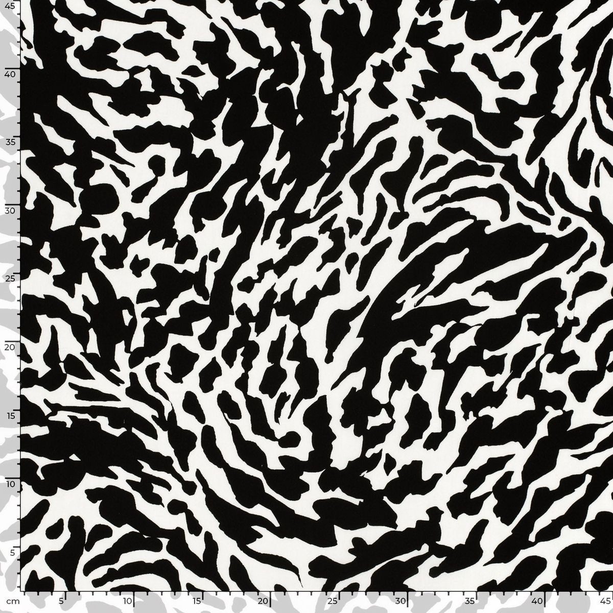 Thumbnail - SCHÖNER LEBEN. Stoff Bambus Popeline Stoff Abstrakt weiß schwarz 145cm Breite, allergikergeeignet