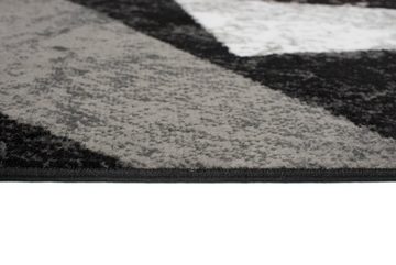 Designteppich Modern Teppich Kurzflor Wohnzimmerteppich Robust und pflegeleicht GRAU, Mazovia, 120 x 170 cm, Fußbodenheizung, Allergiker geeignet, Farbecht, Pflegeleicht, Geometrisch
