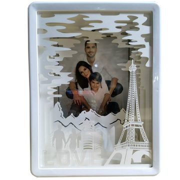 CiM LED Lichtbox 3D Papercut PHOTO FRAME, LED fest integriert, Warmweiß, 16x5x21cm, Shadowbox, Wohnaccessoire, Nachtlicht, kabellose Dekoration