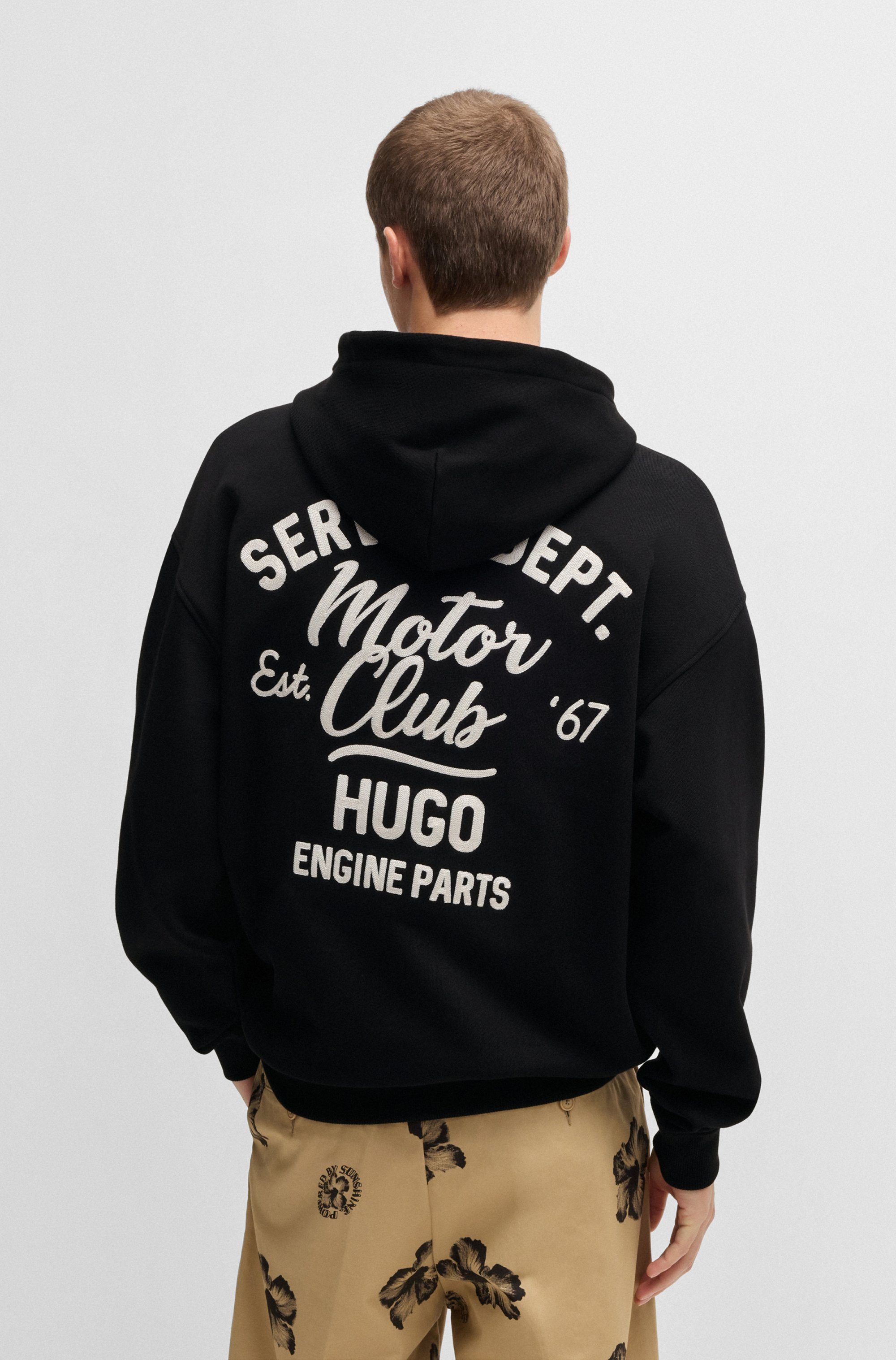 HUGO Blue Kapuzensweatshirt Nualo mit großem Logodruck hinten günstig online kaufen