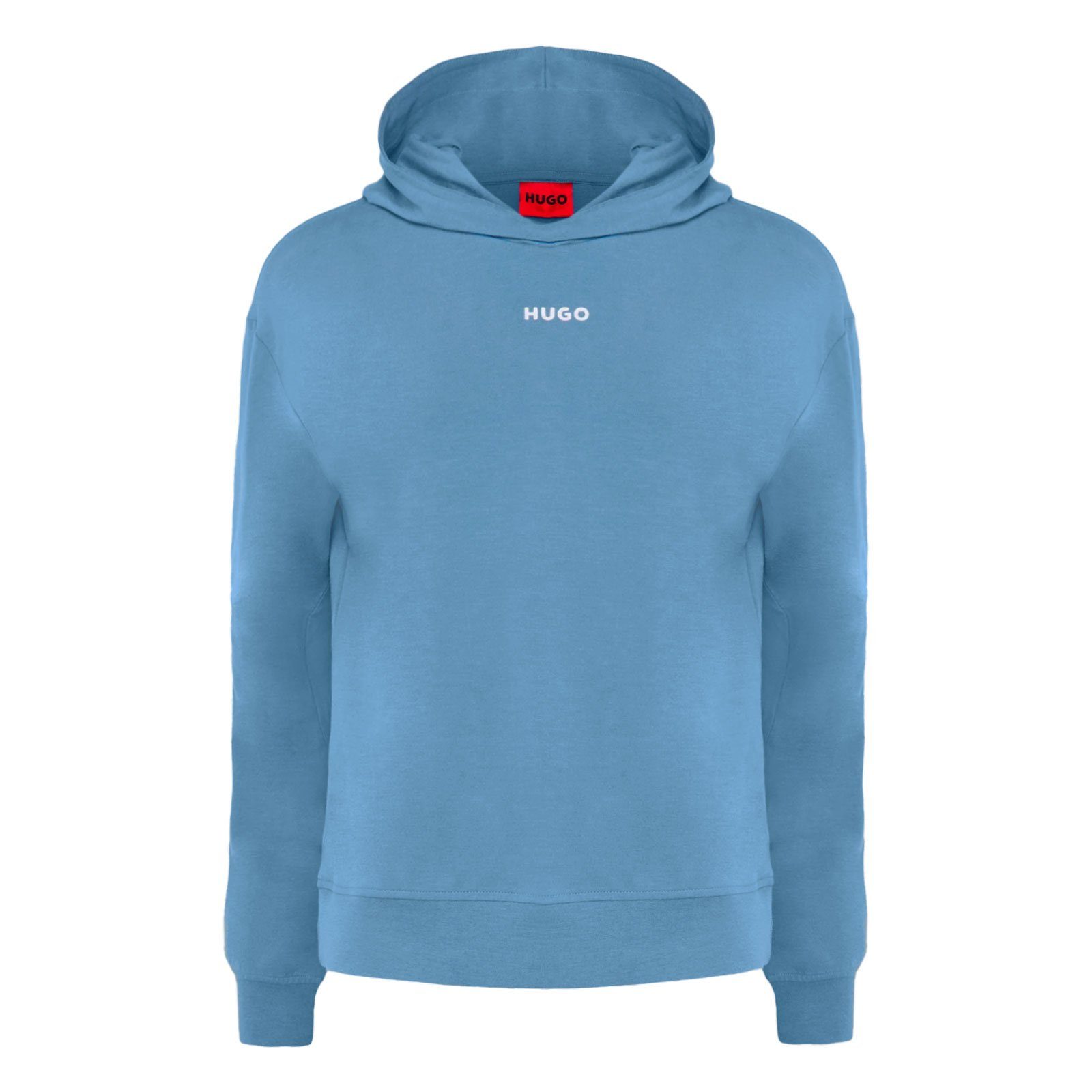 HUGO Kapuzensweatshirt Shuffle Hoodie mit markentypischem Silikon-Logo blue light 451