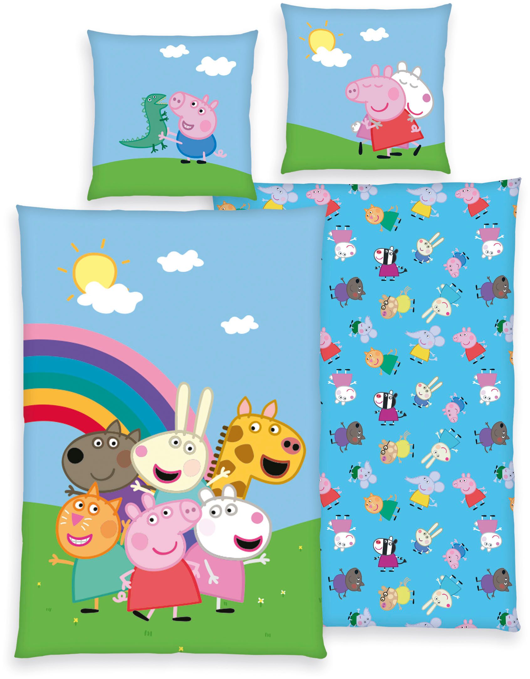 Bettwäsche Peppa Pig, Peppa Pig, Renforcé, 2 teilig, mit tollem Motiv