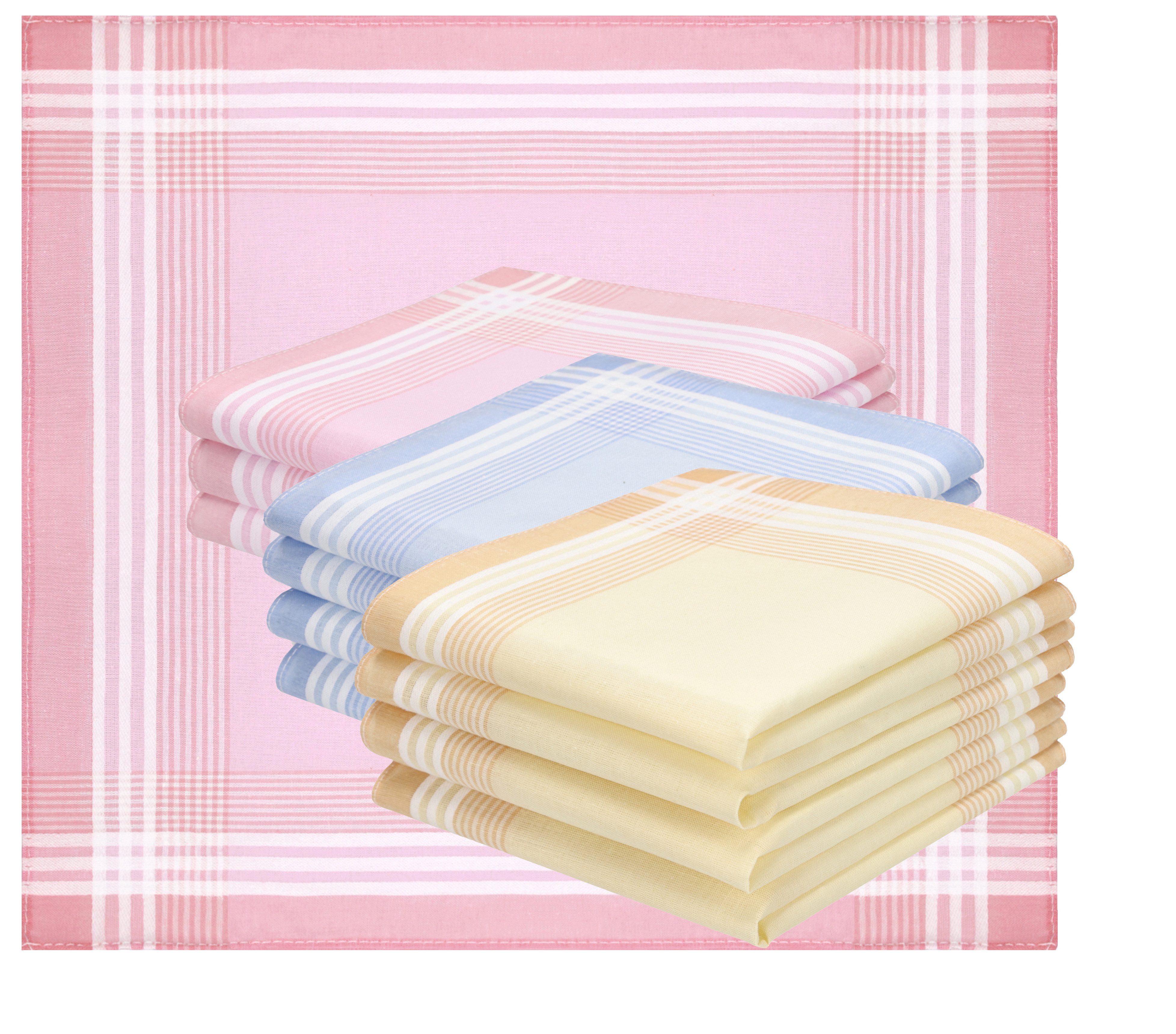 Betz Taschentuch 12er Damen Stoff Taschentücher Set Emma Größe ca. 28x28 cm, (12 Teile, 12-St. 12 Taschentücher)
