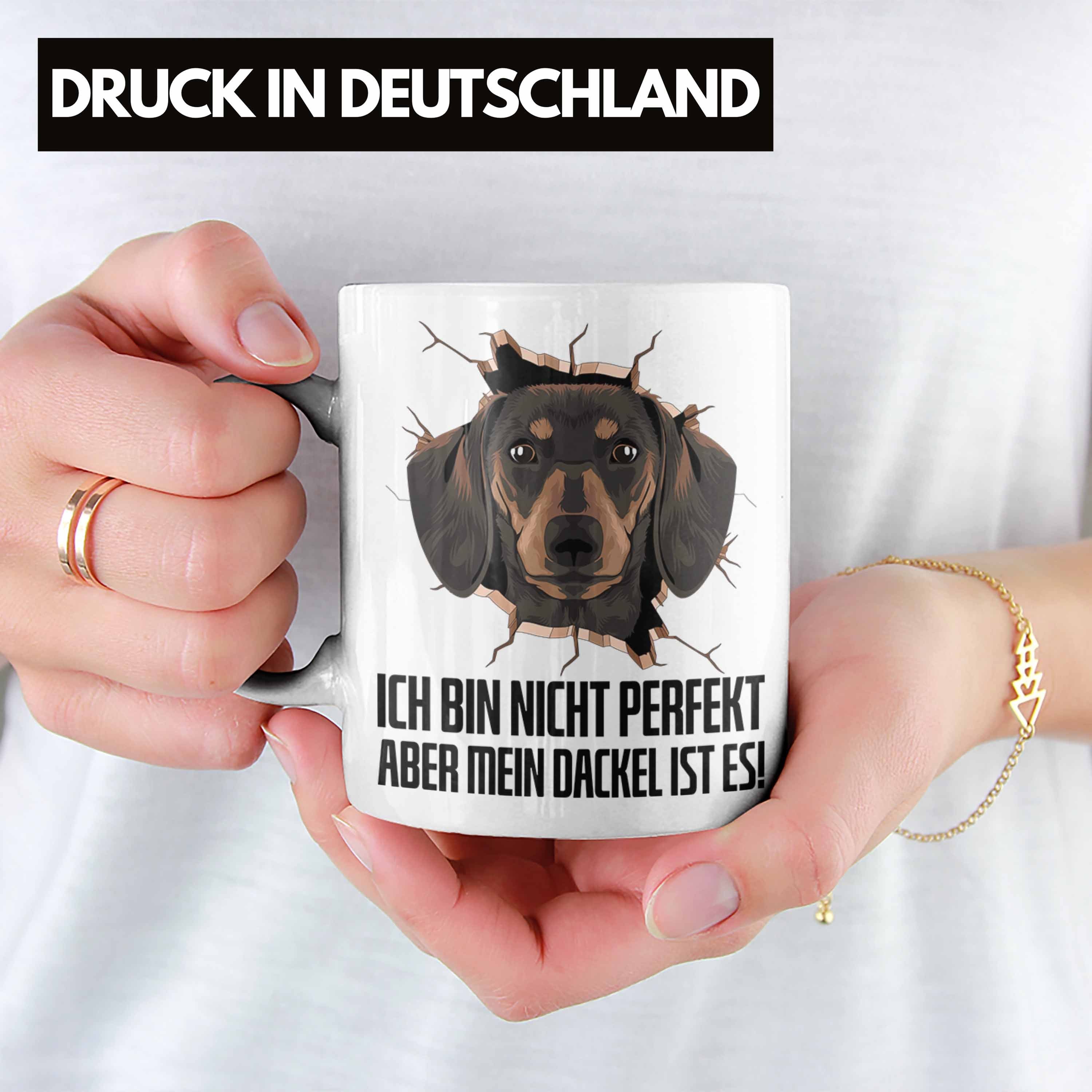 Dackel Weiss Geschenk für Kaffee-Becher Trendation Ich Tasse Grafik 3D Tasse Dackelbesitzerin