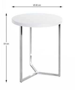 HAKU Beistelltisch HAKU Möbel Beistelltisch - chrom-weiß - H. 54cm