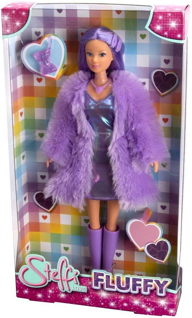 Anziehpuppe Puppe Steffi Love Super Fluffy Steff Gürtelkleid Felljacke 105733666
