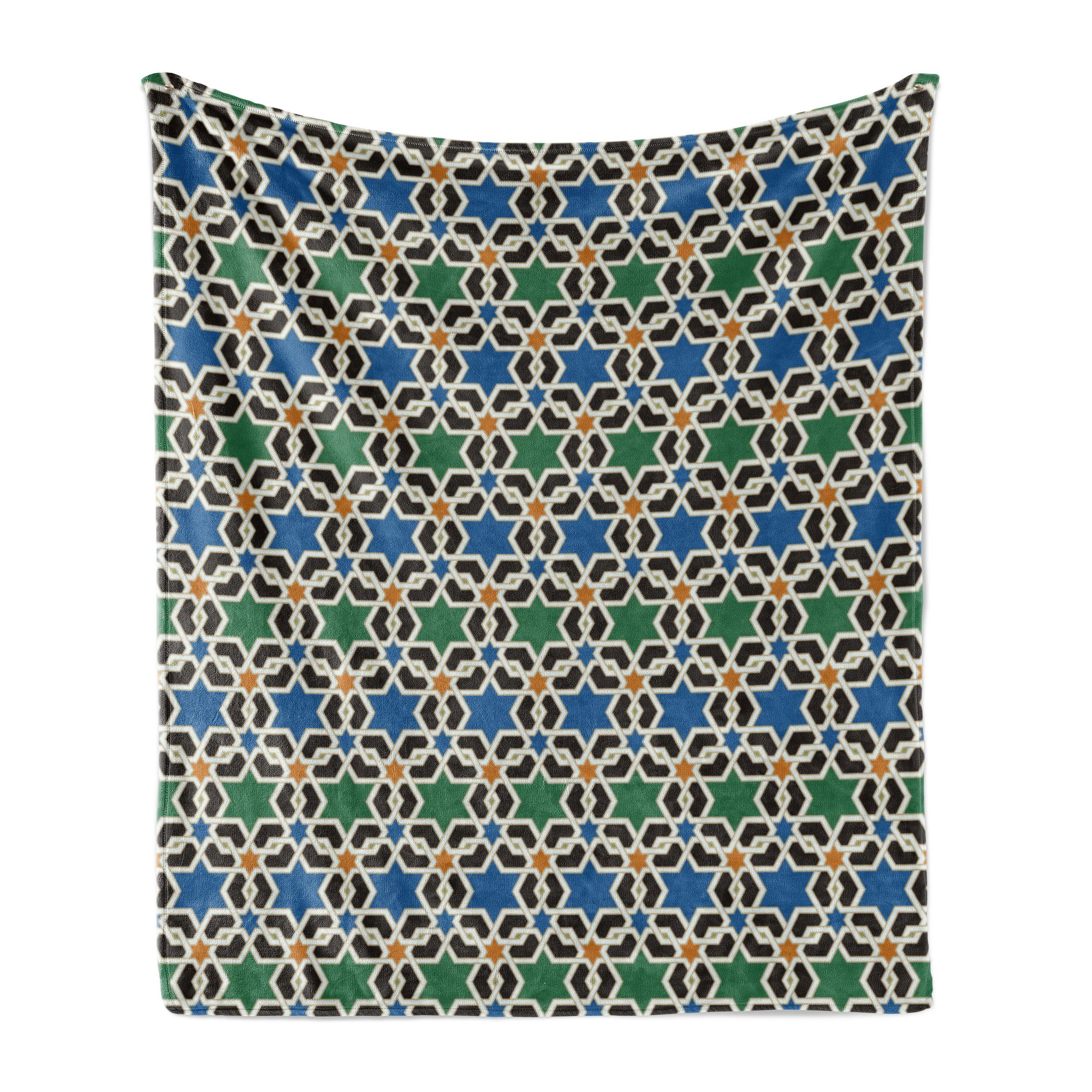Wohndecke Gemütlicher Plüsch für den Innen- und Außenbereich, Abakuhaus, marokkanisch Hexagon-Sternchen