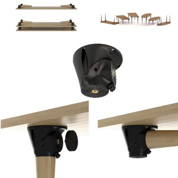SO-TECH® Möbelbeschlag Tischbein-Drehbeschlag CURLY schwarz Ø 115 mm Höhe 85 mm, M10 klappbar durch Drehung