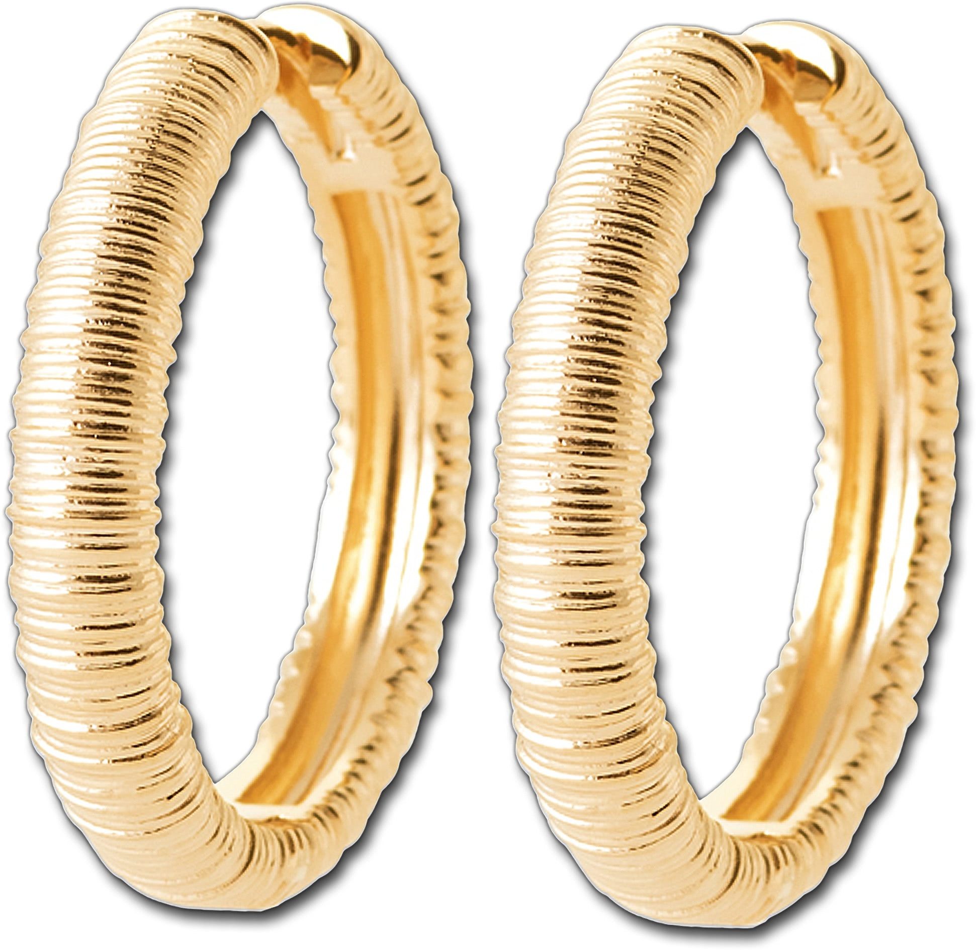 Balia Creolen-Set Balia Creole plain Klippverschluss (Creole), Creolen vergoldet (Gelbgold 750) plain Damen Ohrschmuck