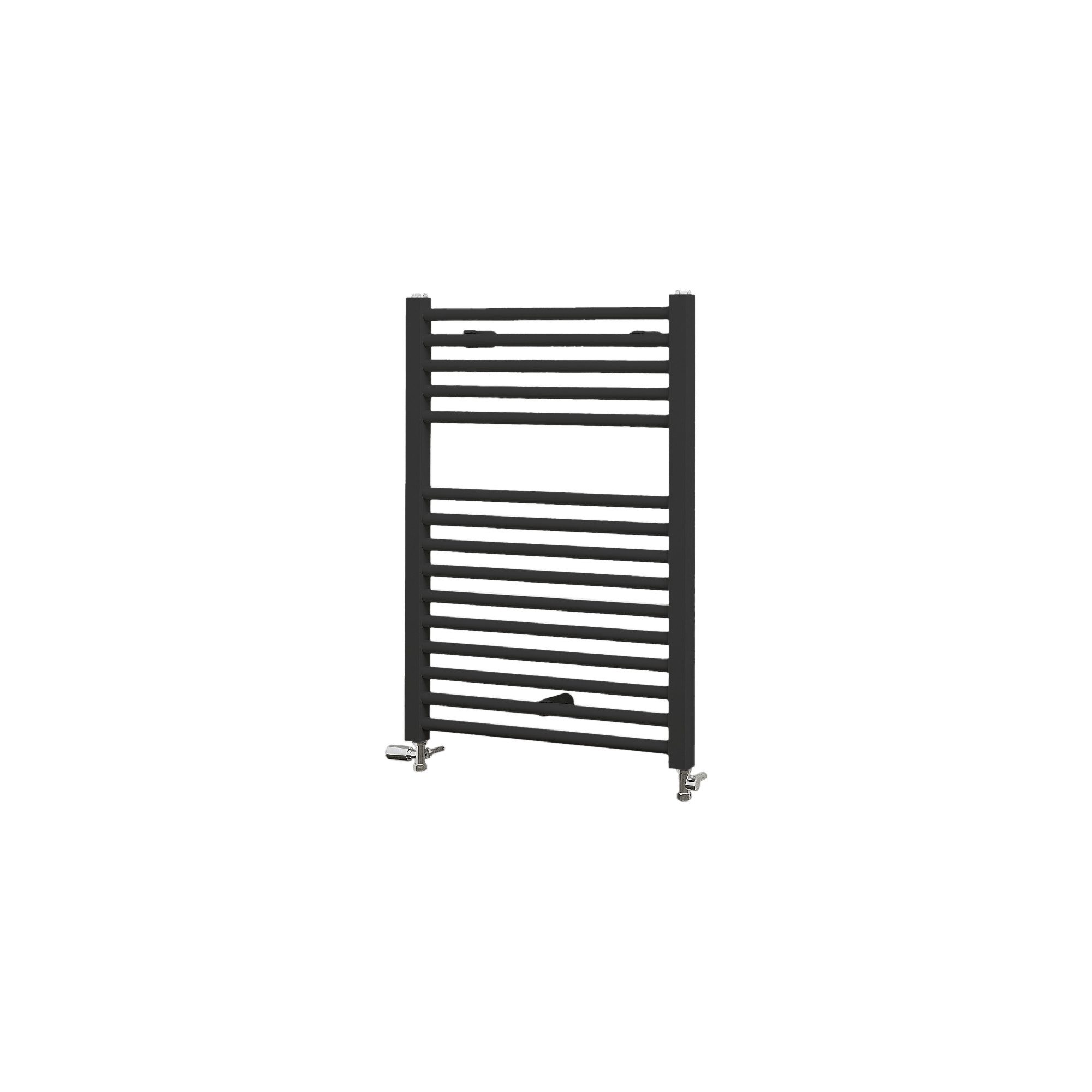 Schulte Badheizkörper Turbo Design-Heizkörper, 70x50 cm, Anschluss unten, Schwarz, 312 Watt, Handtuchwärmer