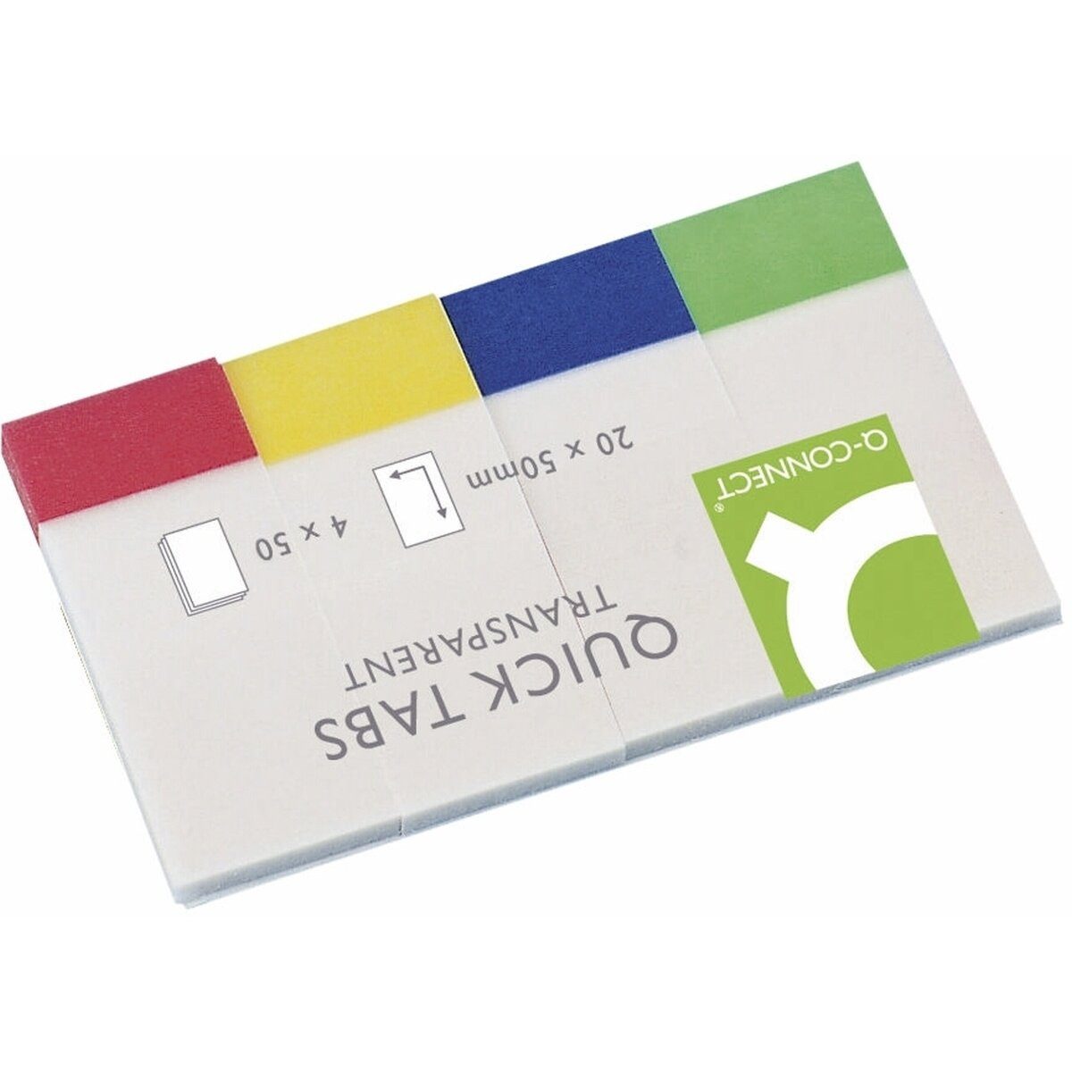 Connect Haftnotizblock Haftstreifen 19x43mm transparent farbig sortiert VE=4x40 Blatt – Bild 2 von 2