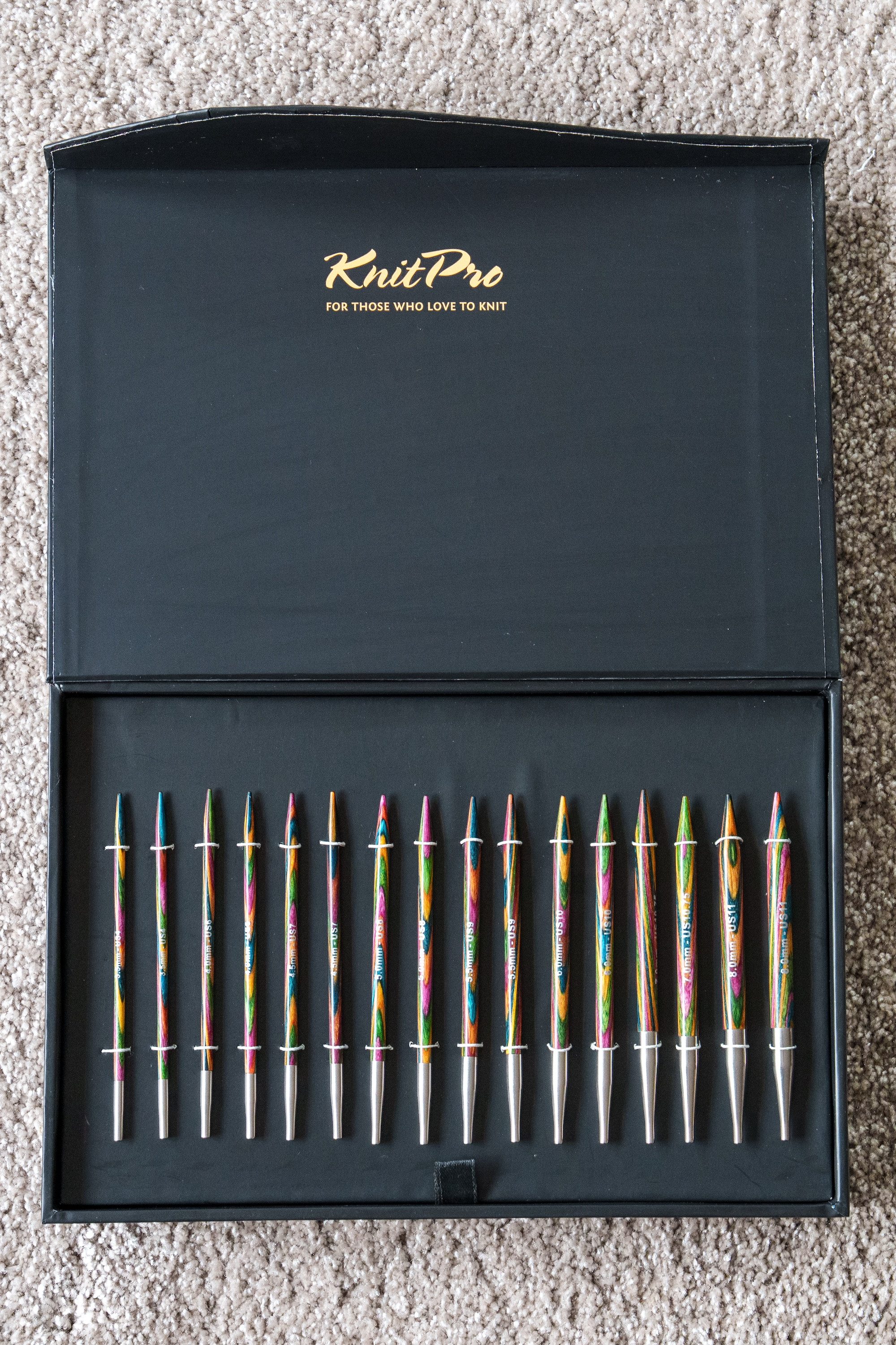 KnitPro Rundstricknadeln Rundstricknadel-Set SYMFONIE Design-Holz Multicolor Deluxe, Austauschbare Rundstricknadeln-Set