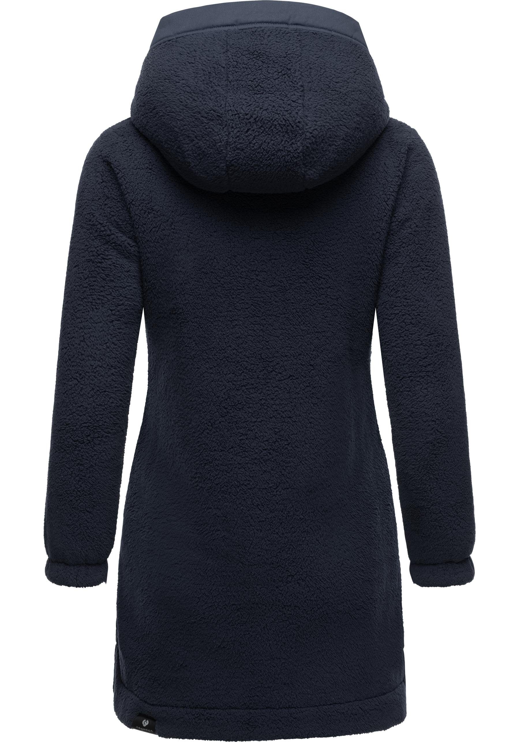 Ragwear Outdoorjacke Cousy flauschige Übergangsjacke mit Teddyfell und Kapuze