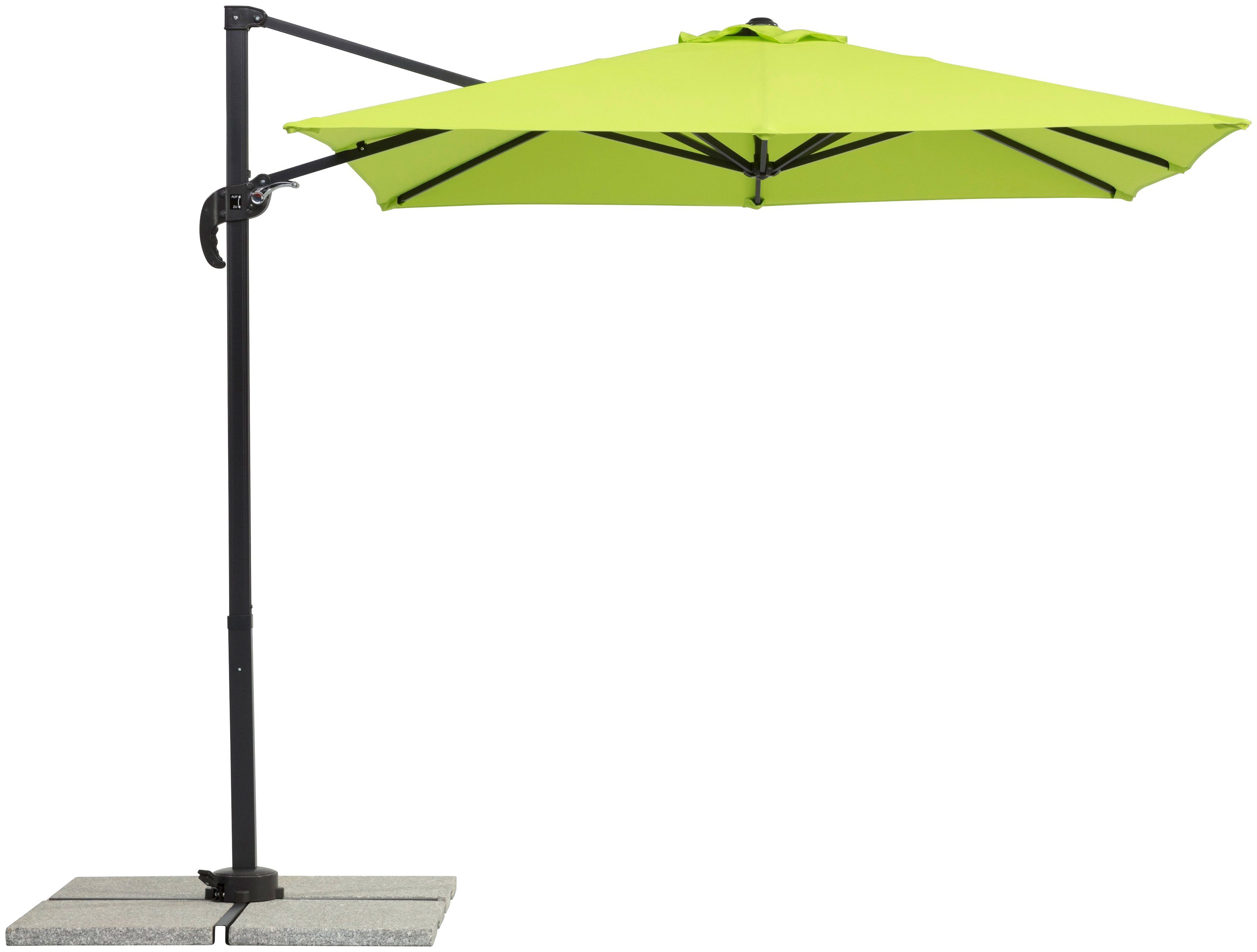 Schneider Schirme Ampelschirm Rhodos Junior, LxB: 230x230 cm, mit Schutzhülle, ohne Wegeplatten