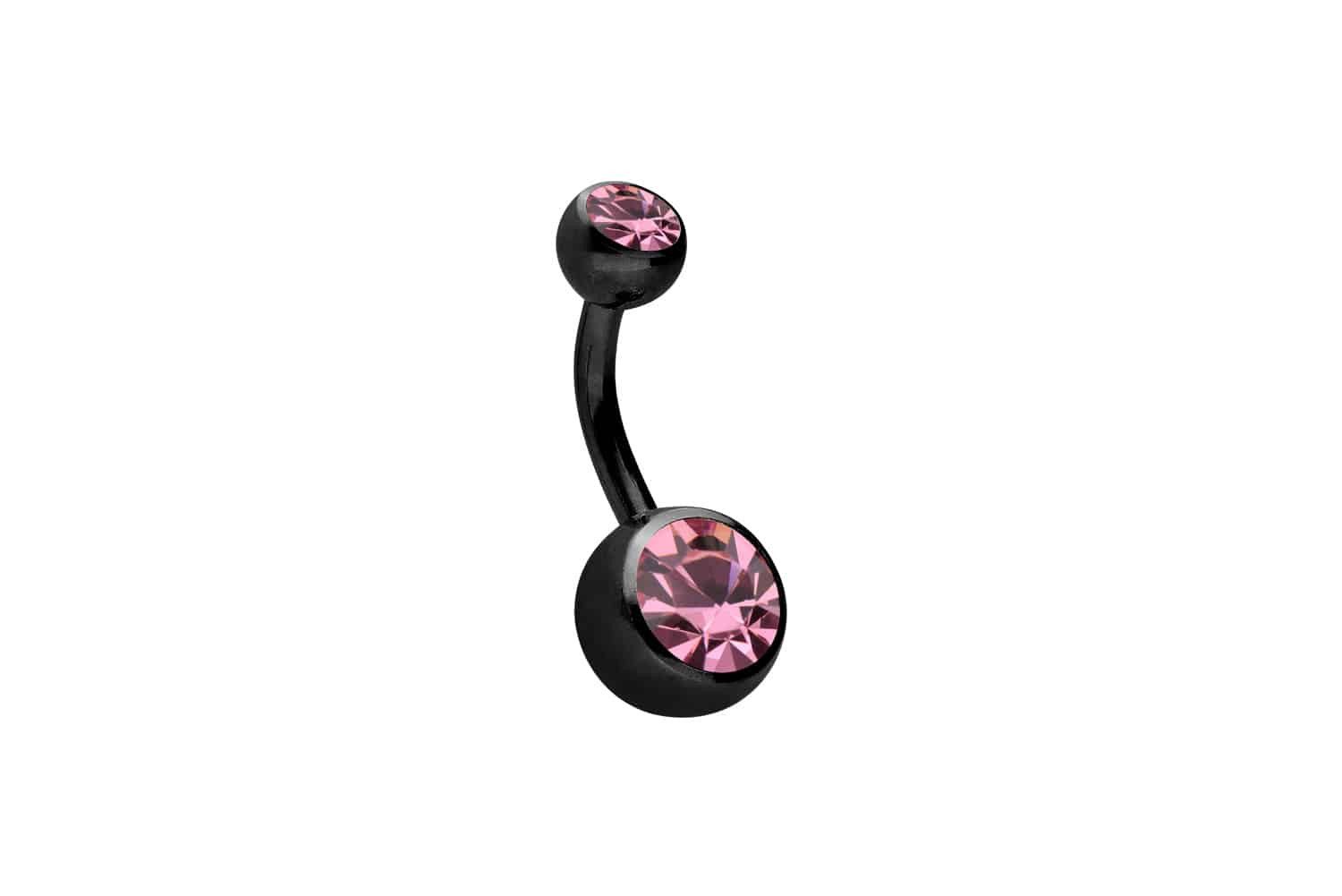 PIERCINGLINE Bauchnabelpiercing Chirurgenstahl Bananabell ZWEI KRISTALLE günstig online kaufen