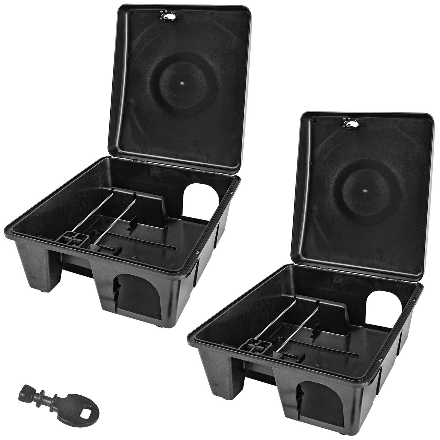 Petigi Lebendfalle 2x Köderstation Mäusefalle Mäusebox Köderbox Rattenbox Nagerstation