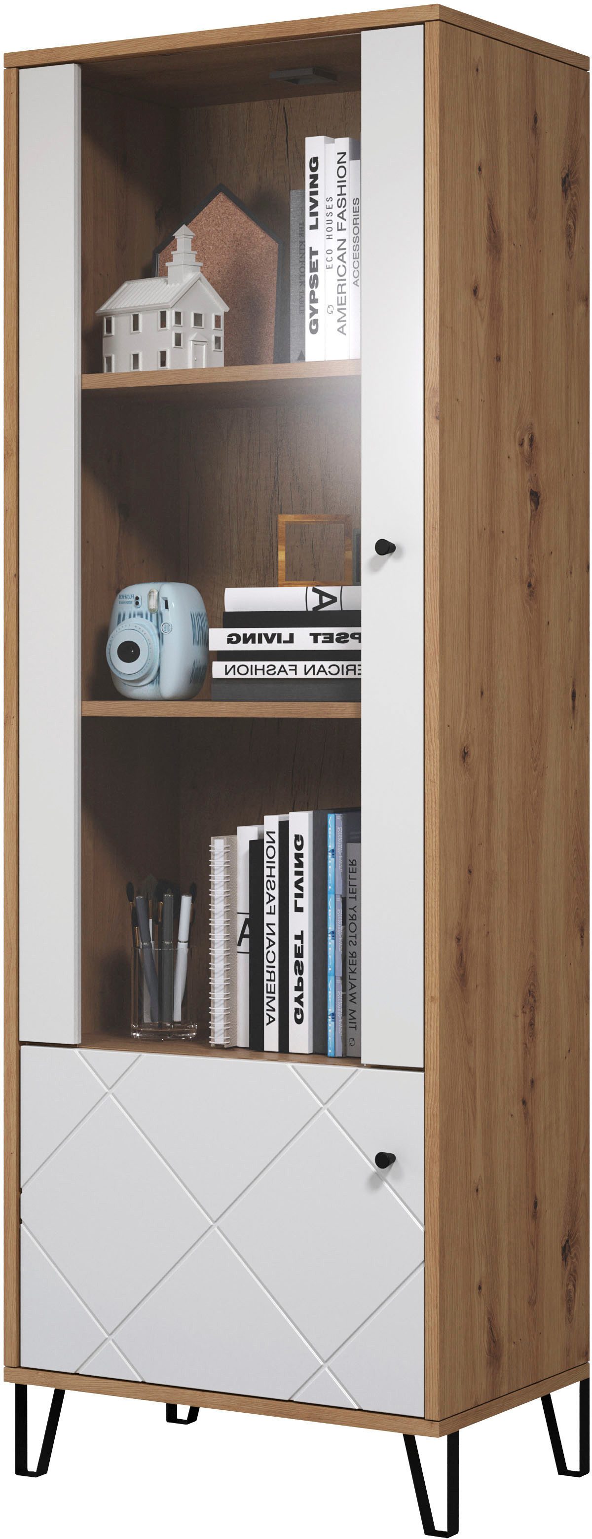 Home affaire Standvitrine Tarragona Standvitrine mit 2 Türen - (B/T/H) 63/40/172 cm