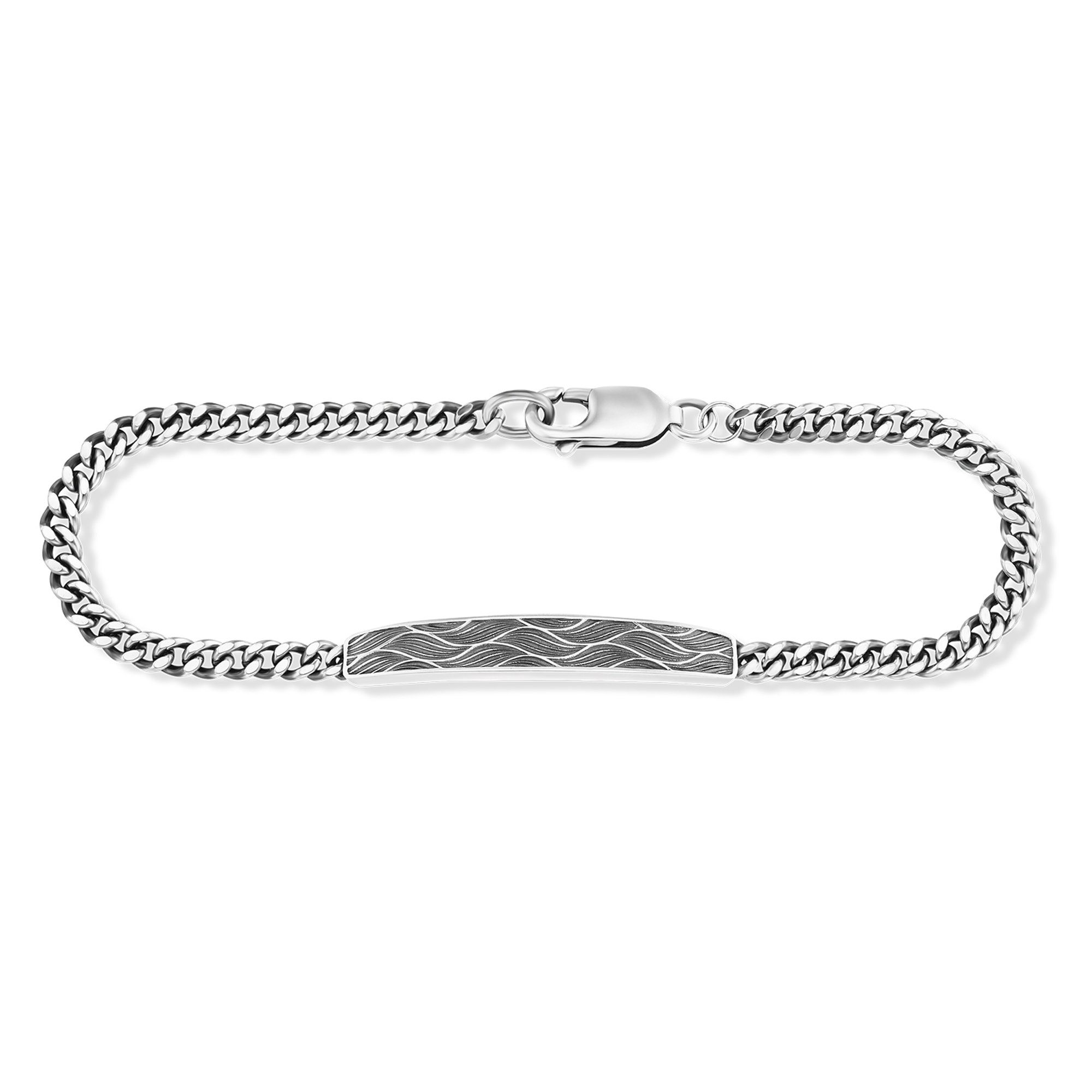 CAÏ Armband 925/- Sterling Silber 21cm oxidiert Wellen