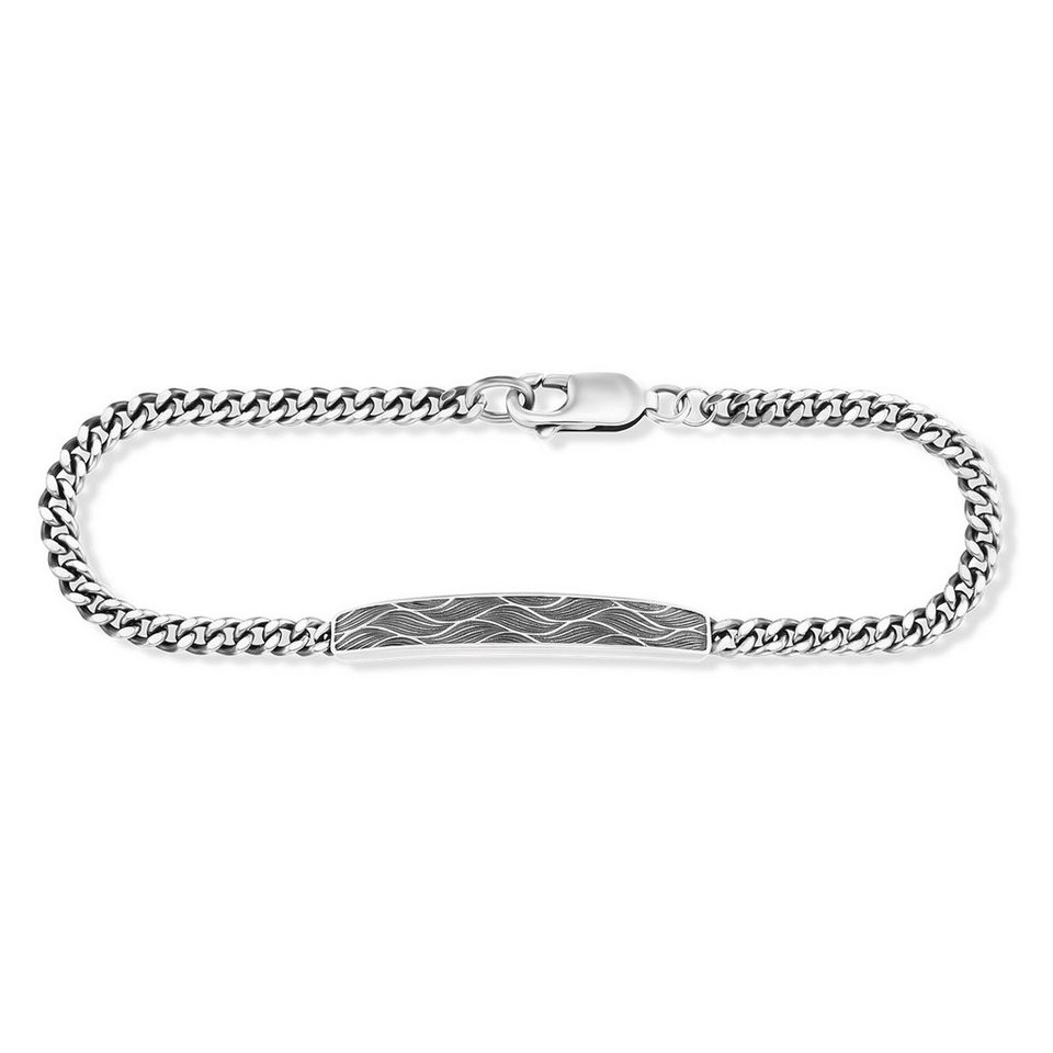 CAÏ Armband 925/- Sterling Silber oxidiert Wellen 21cm