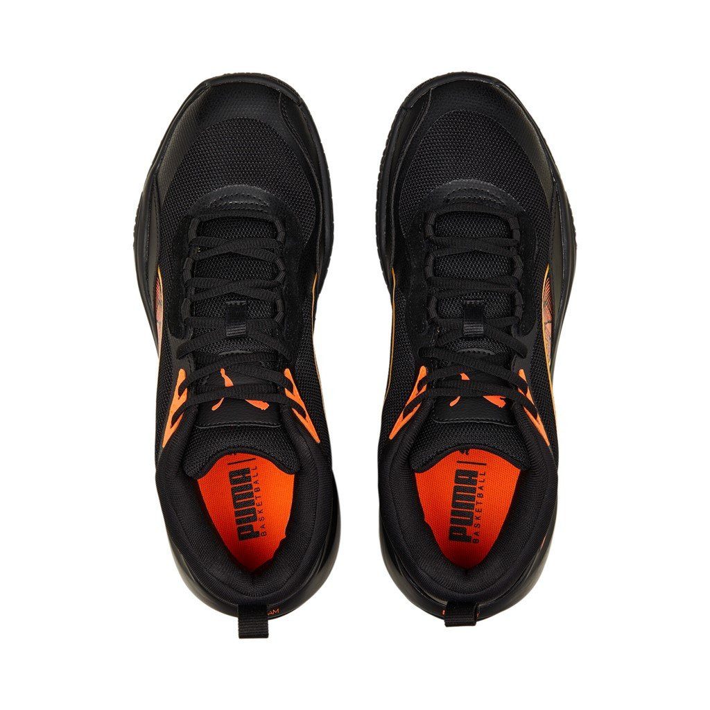 PUMA Hallen-Indoorschuhe Playmaker Pro Laser schwarz/orange Herren Badmintonschuh
