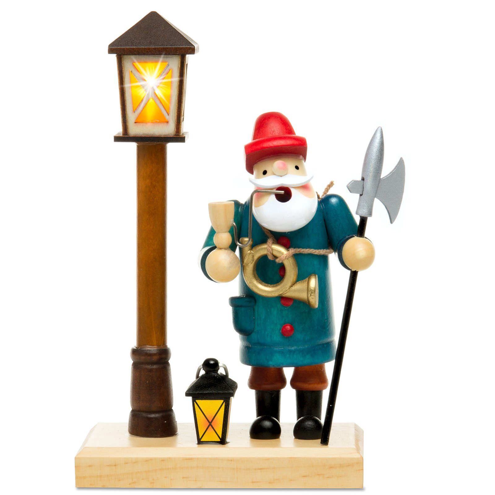 SIKORA Weihnachtsfigur RM-A-LED Holz Räuchermännchen mit batteriebetriebener LED Laterne