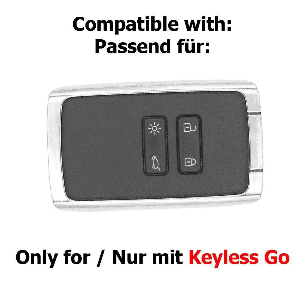 mt-key Schlüsseltasche Hardcover CARD Renault Rot, Captur Kadjar für KEYLESS Autoschlüssel Metallic Clio Schutzhülle SMARTKEY Megane