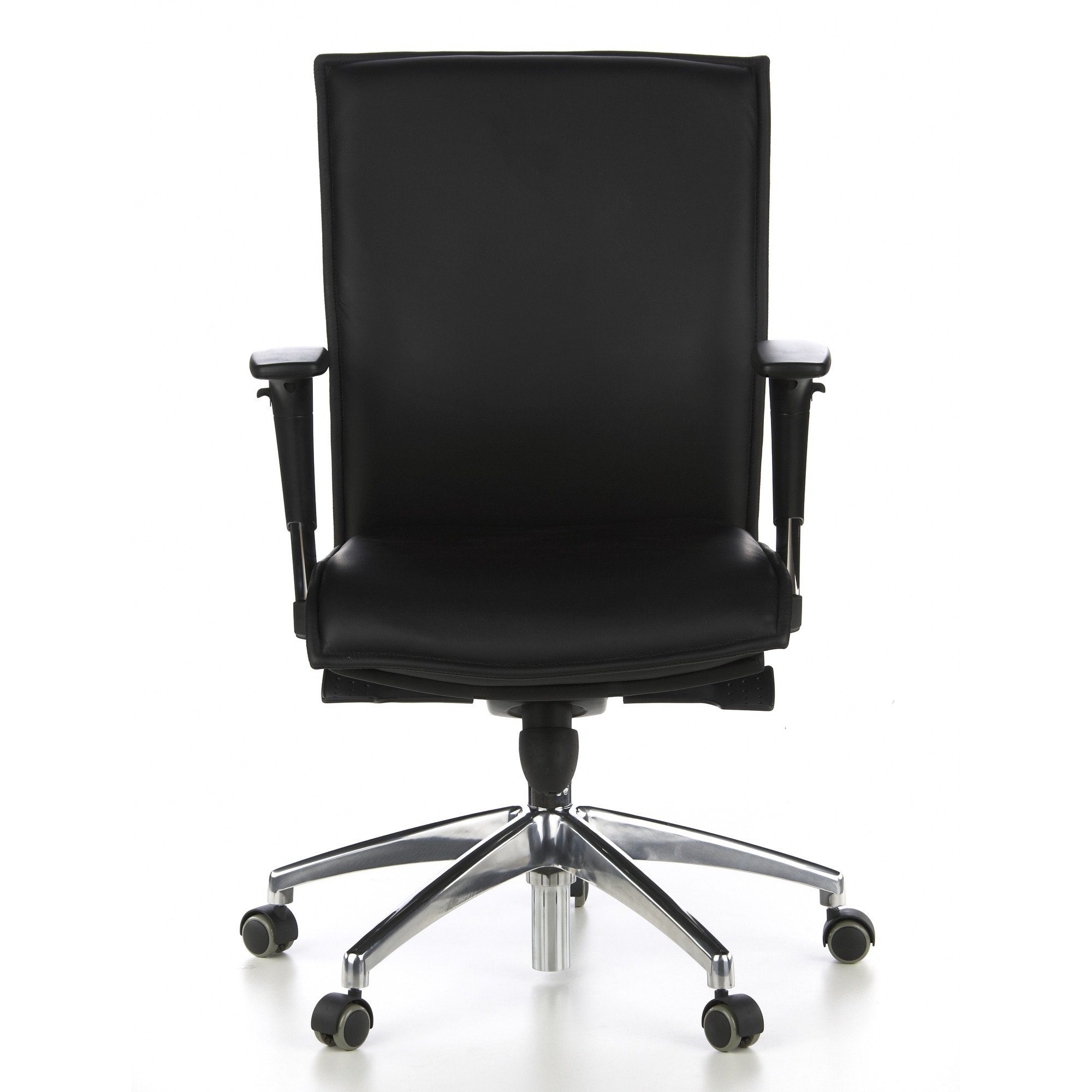 hjh OFFICE Drehstuhl Luxus Chefsessel MURANO 10 Leder (1 St), Bürostuhl ergonomisch Schwarz