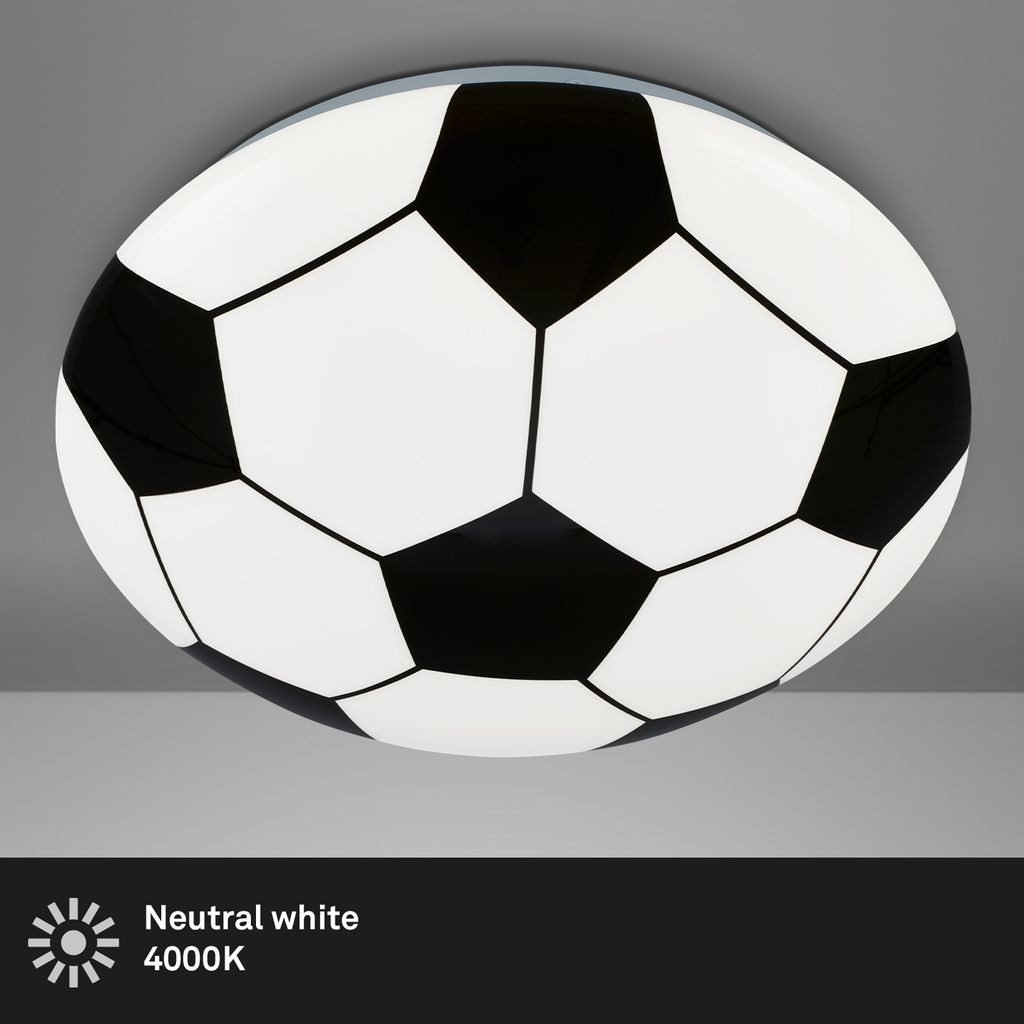 Briloner Leuchten LED Deckenleuchte 3997-016, LED fest integriert, 2700K - Extra-Warmweiß, Deckenlampe, 27,5x6,5cm, Schwarz-Weiß, 12W, Kinderzimmer, Wohnzimmer