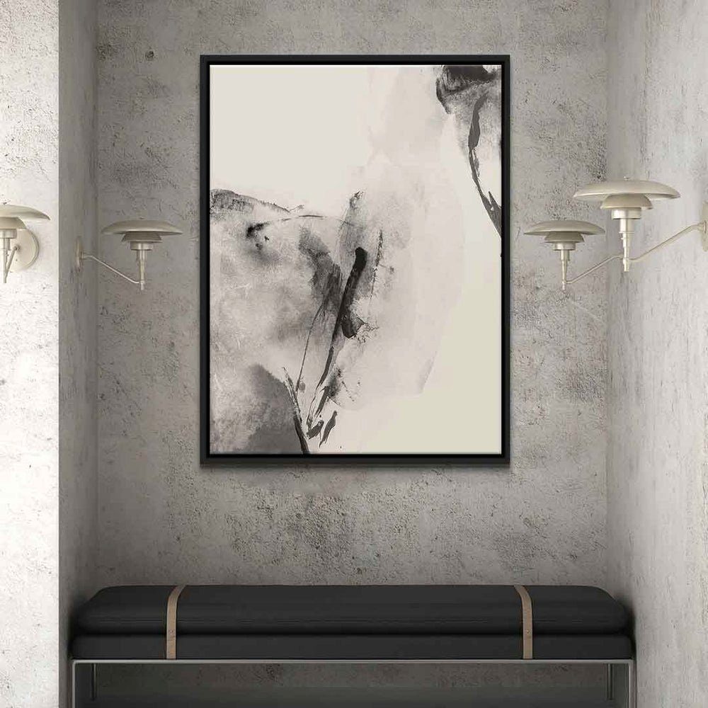 DOTCOMCANVAS® Leinwandbild Wabi Sabi-2, Leinwandbild beige grau moderne abstrakte Kunst Druck Wandbild