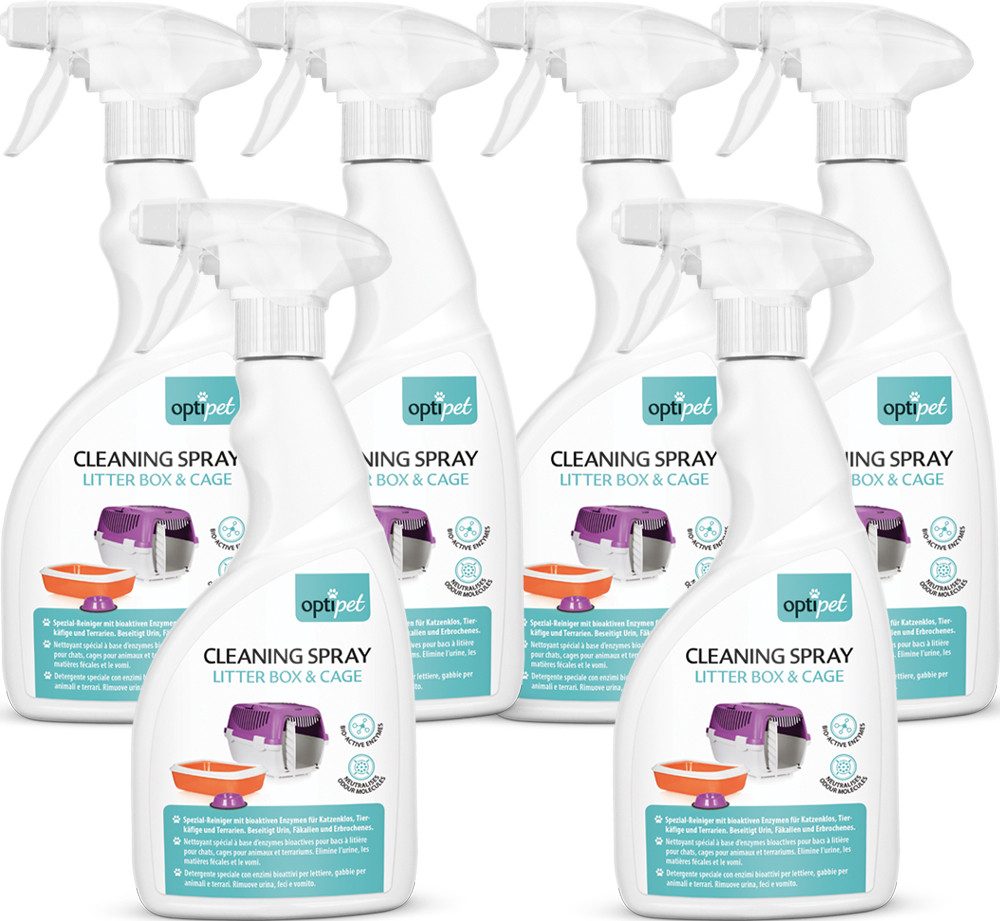 OptiPet Toiletten-Spray OPTIPET KATZENKLO REINIGER (6-St), Geruchsentferner für Katzentoiletten