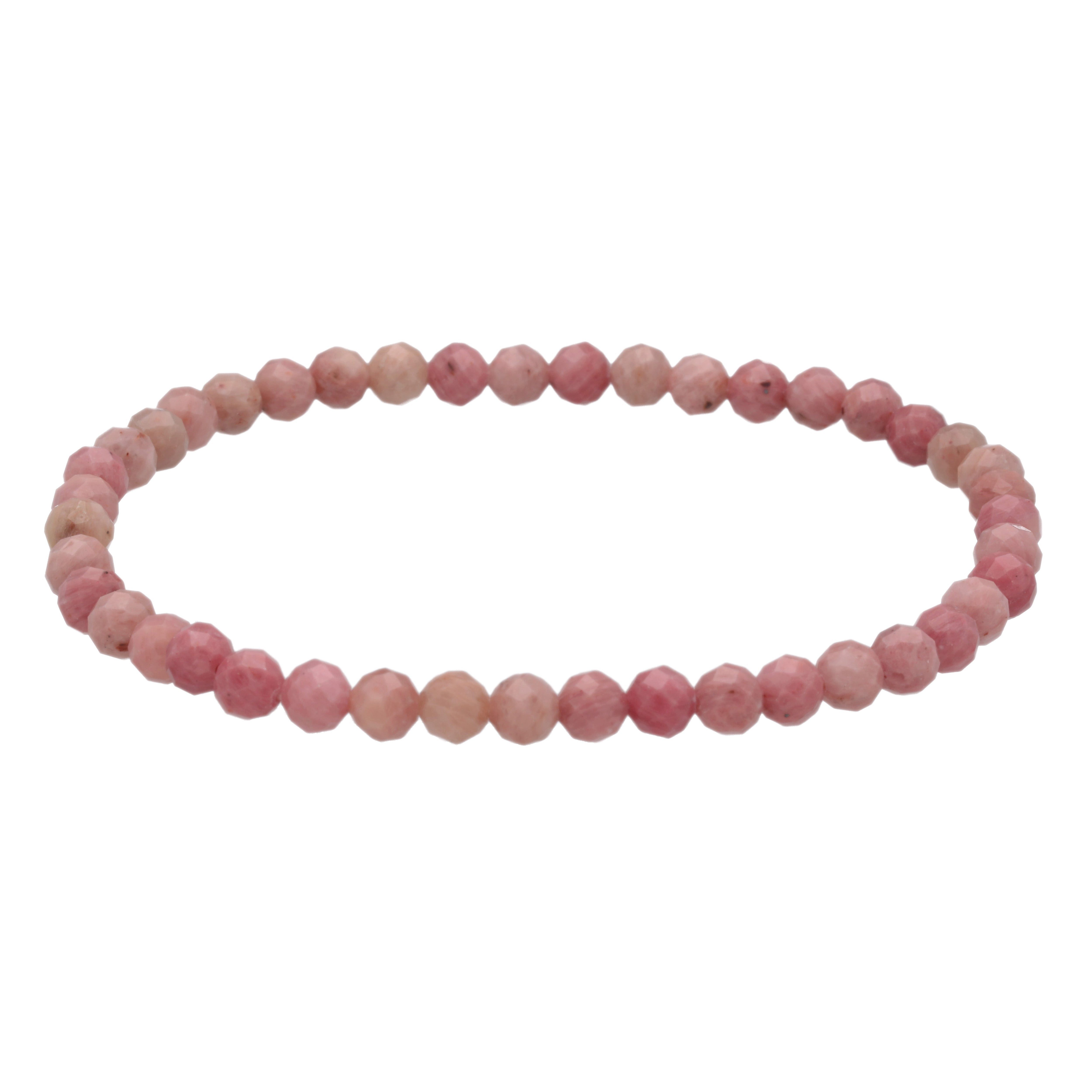 Lebensquelle Plus Perlenarmband Set Rhodonit, facettiertes Armband, 4 mm