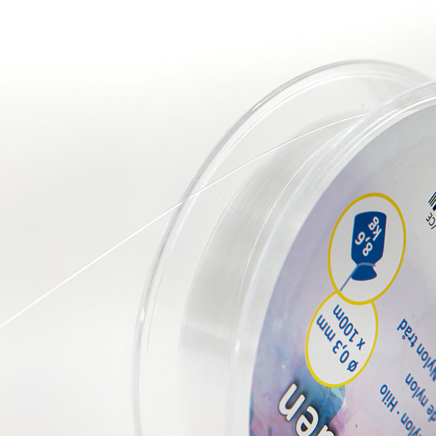 Idena Fadenspule Idena 63136 - Transparenter Nylon-Faden auf Spule, unsichtbare Nylon-S