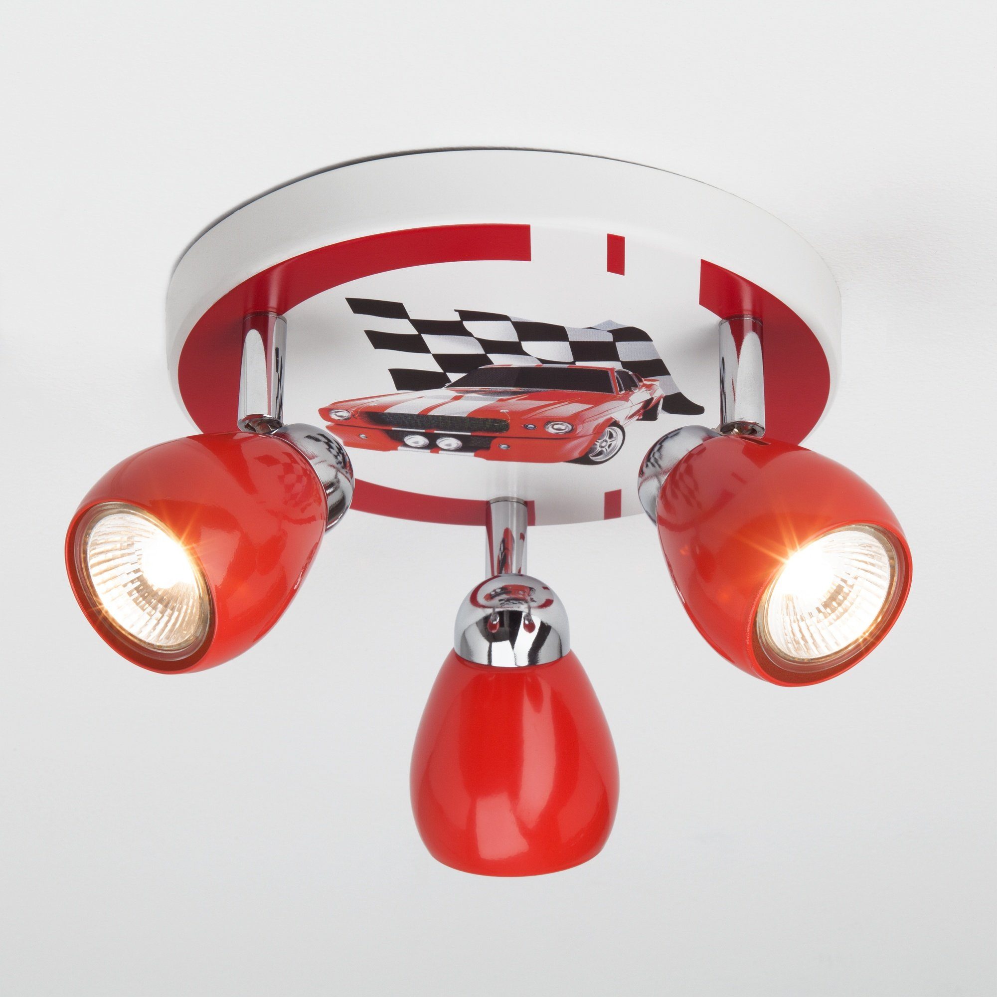 Lightbox Deckenleuchte, LED Licht LED warmweißem mit Warmweiß, wechselbar, Deckenstrahler im Racingdesign