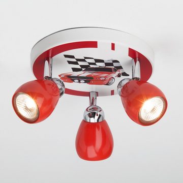 Lightbox Deckenleuchte, LED wechselbar, Warmweiß, LED Deckenstrahler im Racingdesign mit warmweißem Licht
