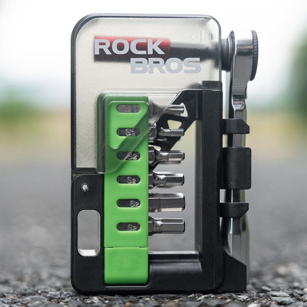 ROCKBROS Fahrradwerkzeugset Fahrrad-Multitool Ratschenset Bitsatz, (Spar-Set, 1-tlg), Mini-Ratsche, 12 Bits, magnetisch, klappbar