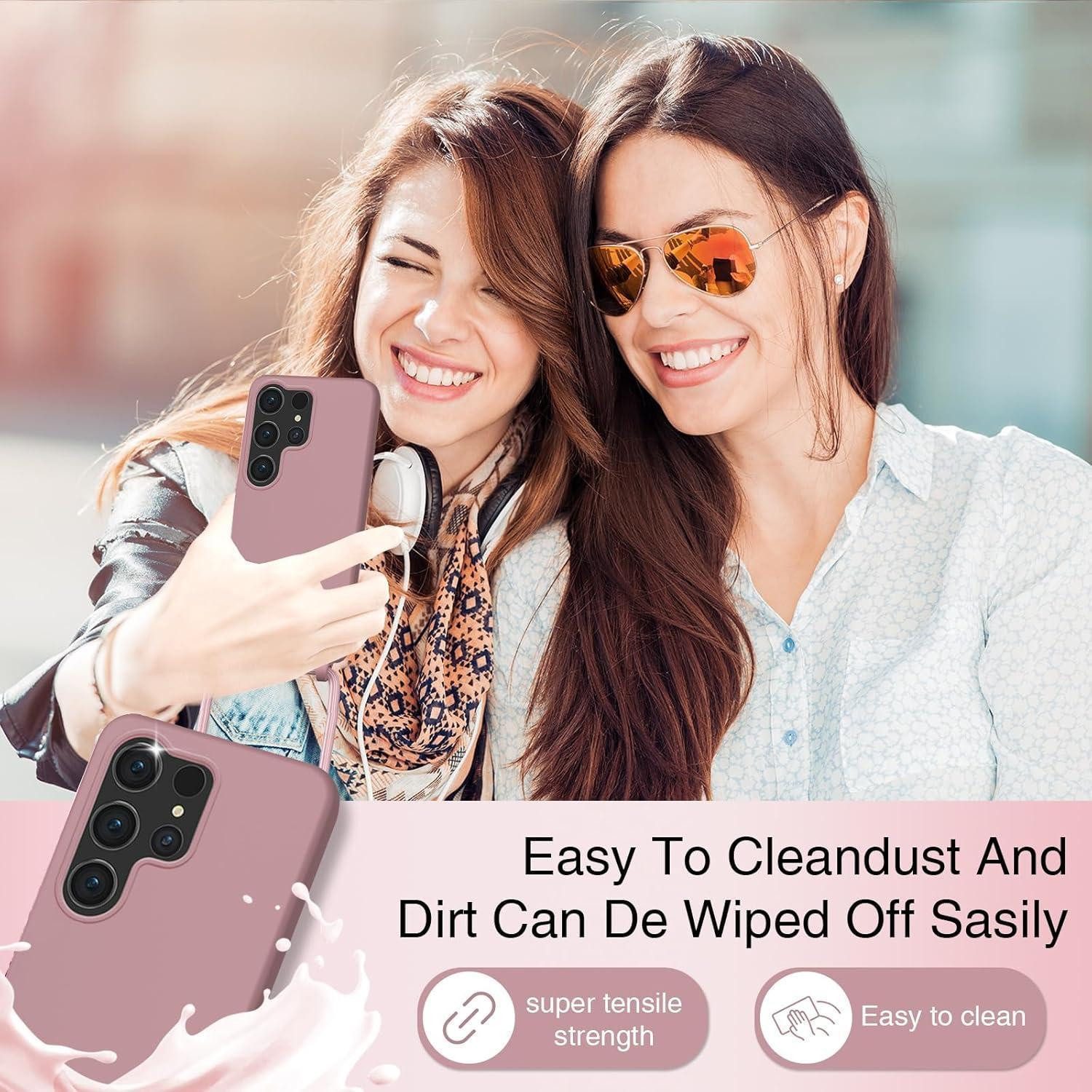 LuxusKollektion Case zum Umhängen Handyhülle mit Band Samsung S25 Ultra Pink