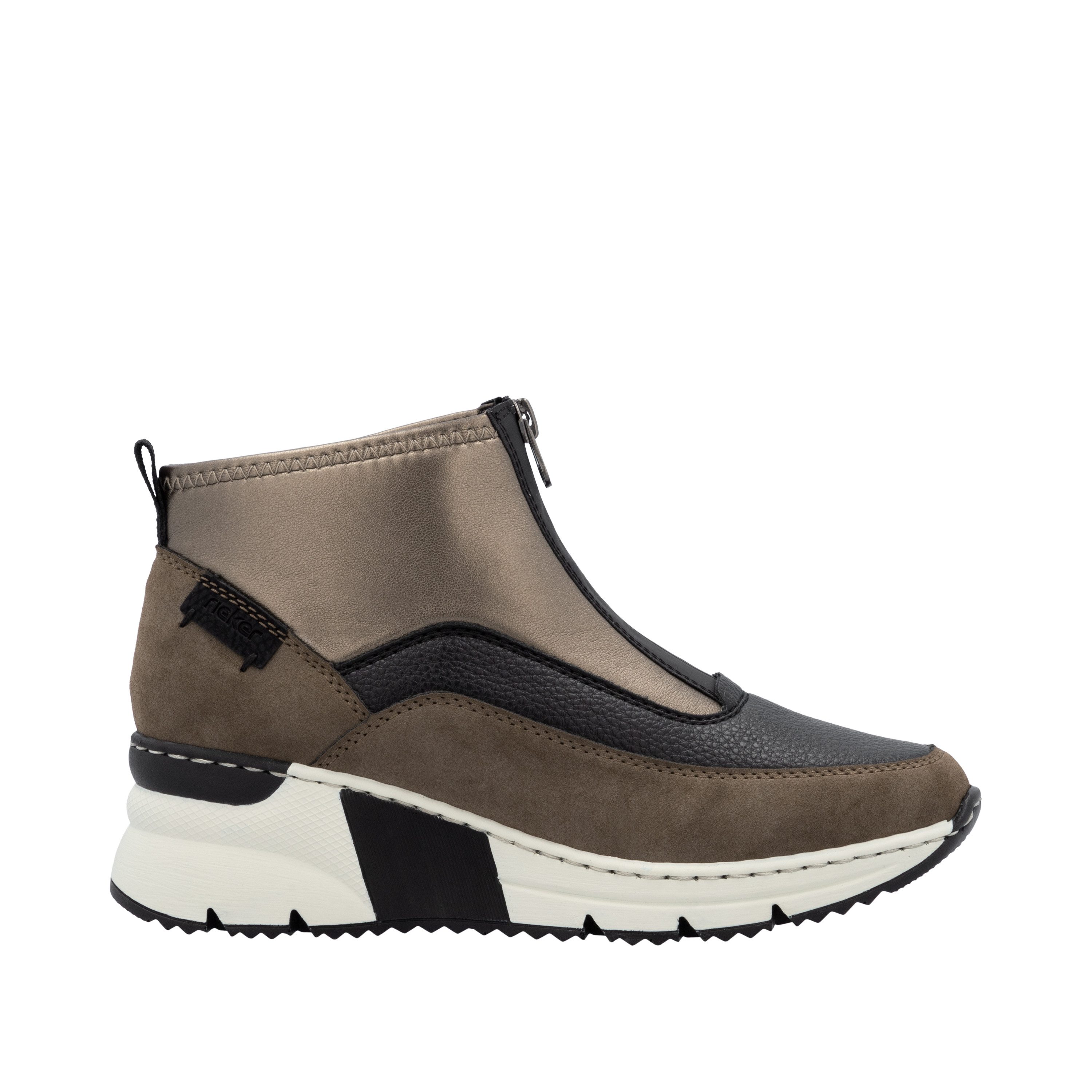 Rieker Schlupfboots Stiefelette, High Top Sneaker mit Reißverschluss auf der Vorderseite