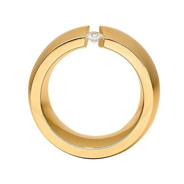 Heideman Fingerring Aditus Gold (Ring, 1-tlg., inkl. Geschenkverpackung), Damenring mit Stein weiss oder farbig