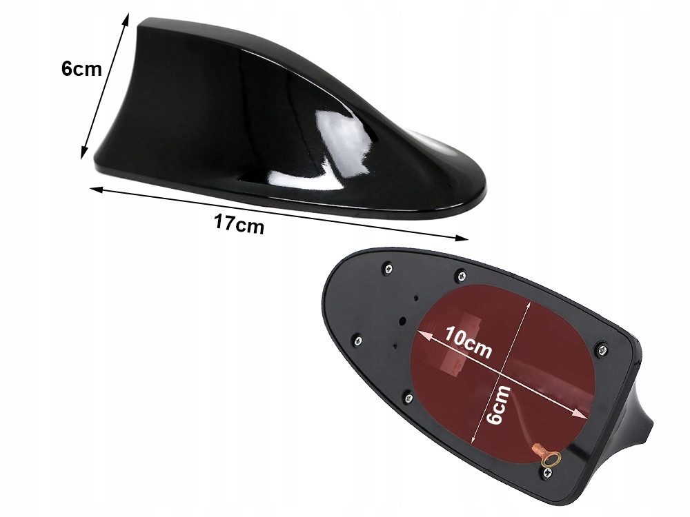 VERK GROUP Auto Haifisch Antenne Shark AM/FM Dachantenne Universal Schwarz Dachantenne (für PKW, Limousinen, Kombis, SUV, Fahrzeugnachrüstung), Haifischflossen- – Bild 5 von 5