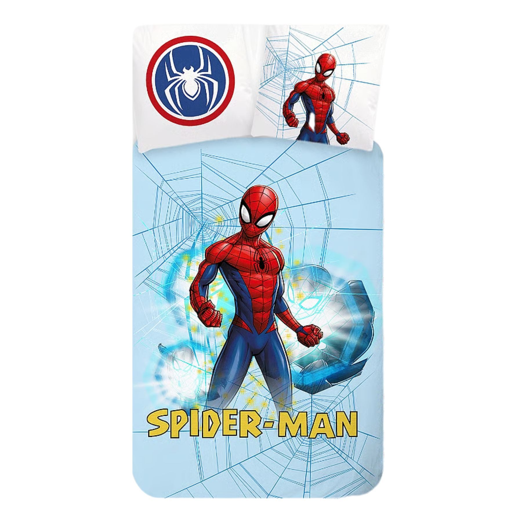 MARVEL Bettwäsche Spiderman Mehrfarbig Bettbezug Kissenbezug Baumwolle 140 × 200 cm, Baumwolle